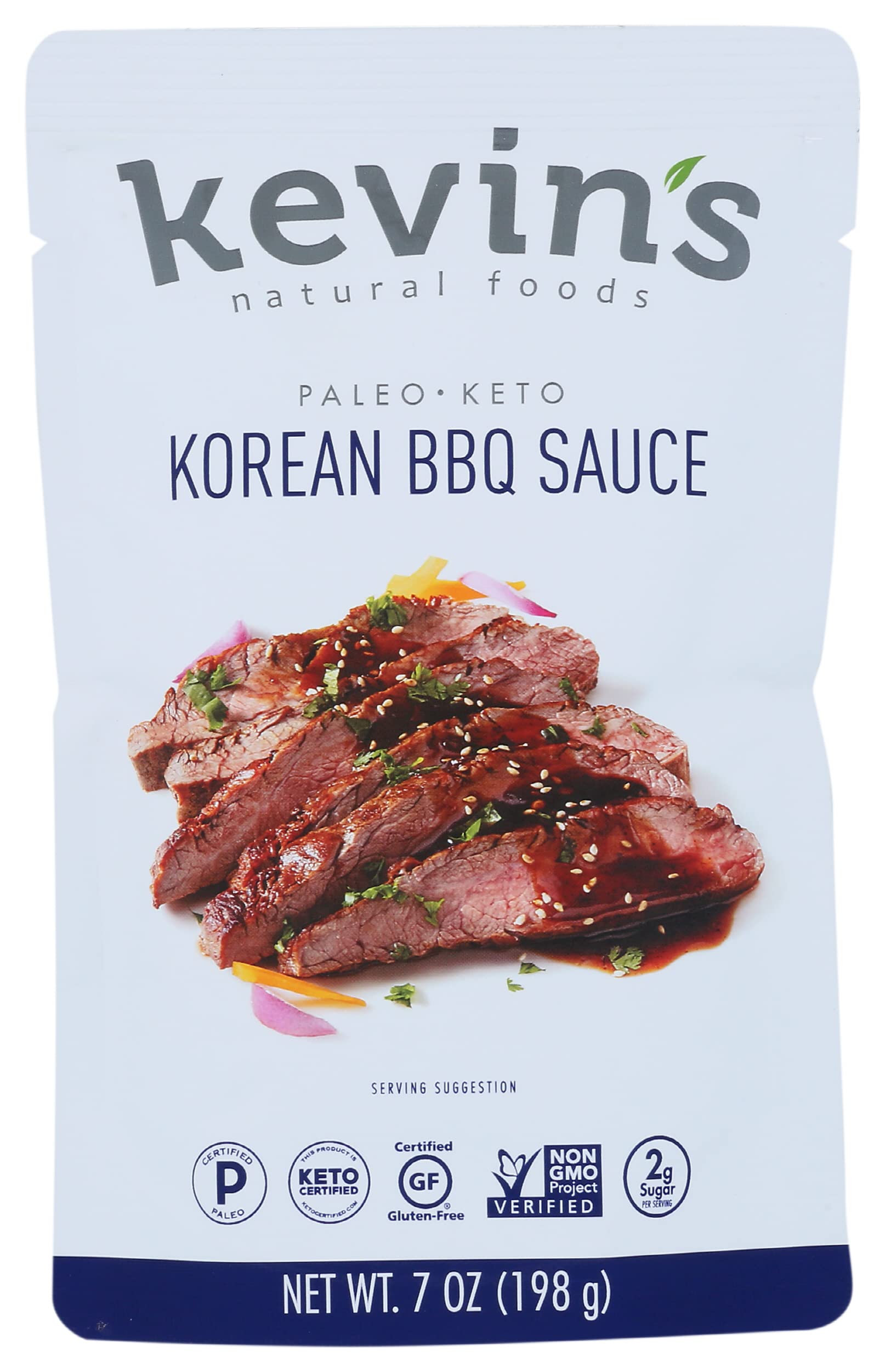 Kevin's Natural Foods Korean BBQ Simmer Sauce - Keto, Paleo, Gluten Free, Non-GMO, No Preservatives - 7oz (12 Pack) - Perfect for Meal Prep, Stir Fry & Slow Cooker Recipes