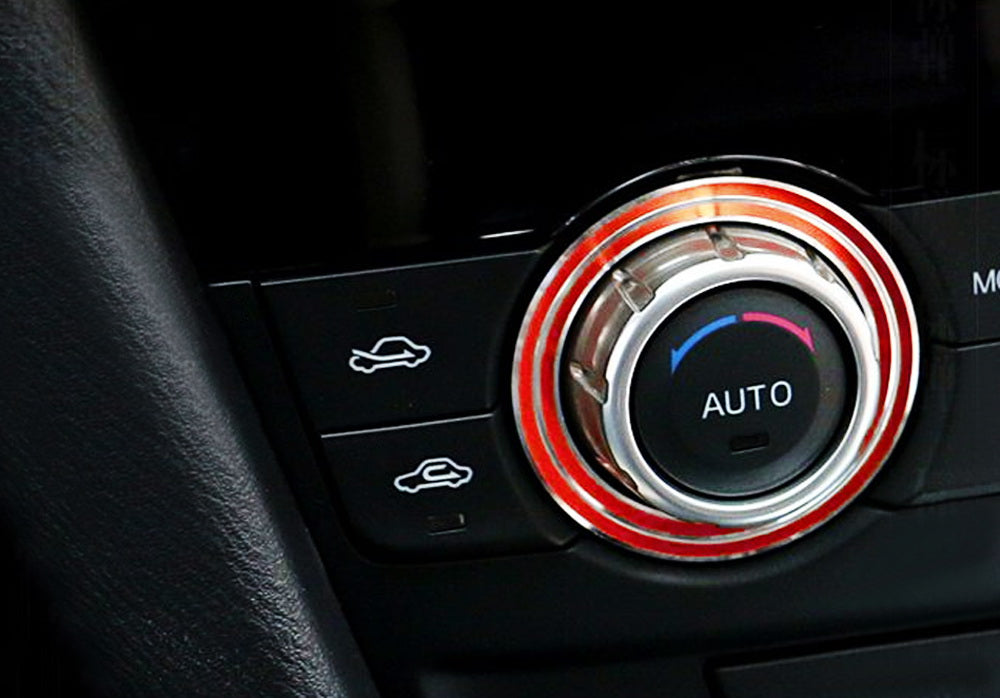 3PCS Red AC Climate Control Switch Knob Rings for 2013-2015 Mazda CX-5 Grand Touring - Upgrade Interior & Enhance Driving Comfort