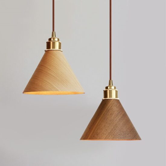 Scandinavian Wooden Pendant Light - Handcrafted Osmunde Lamp Shade with Natural Wood Texture - Perfect for Living Room, Bedroom, or Dining Room Lighting