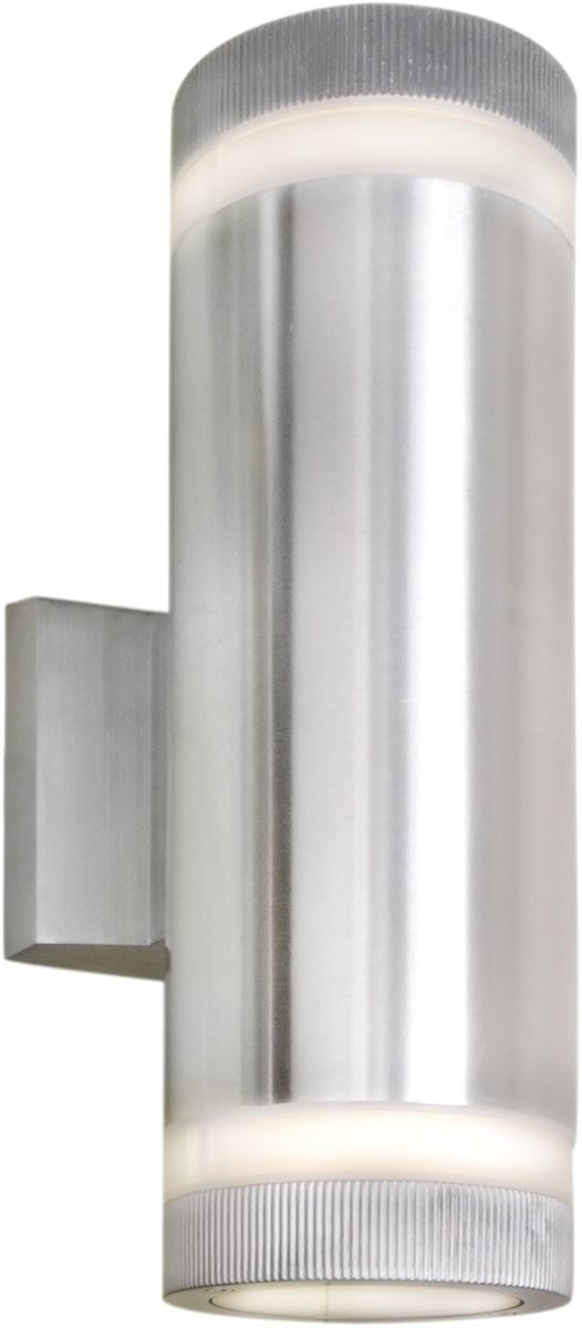12H Lightray 2 Light LED Outdoor Wall Light - Brushed Aluminum Finish - Weatherproof Exterior Lighting for Patio, Garden, and Porch