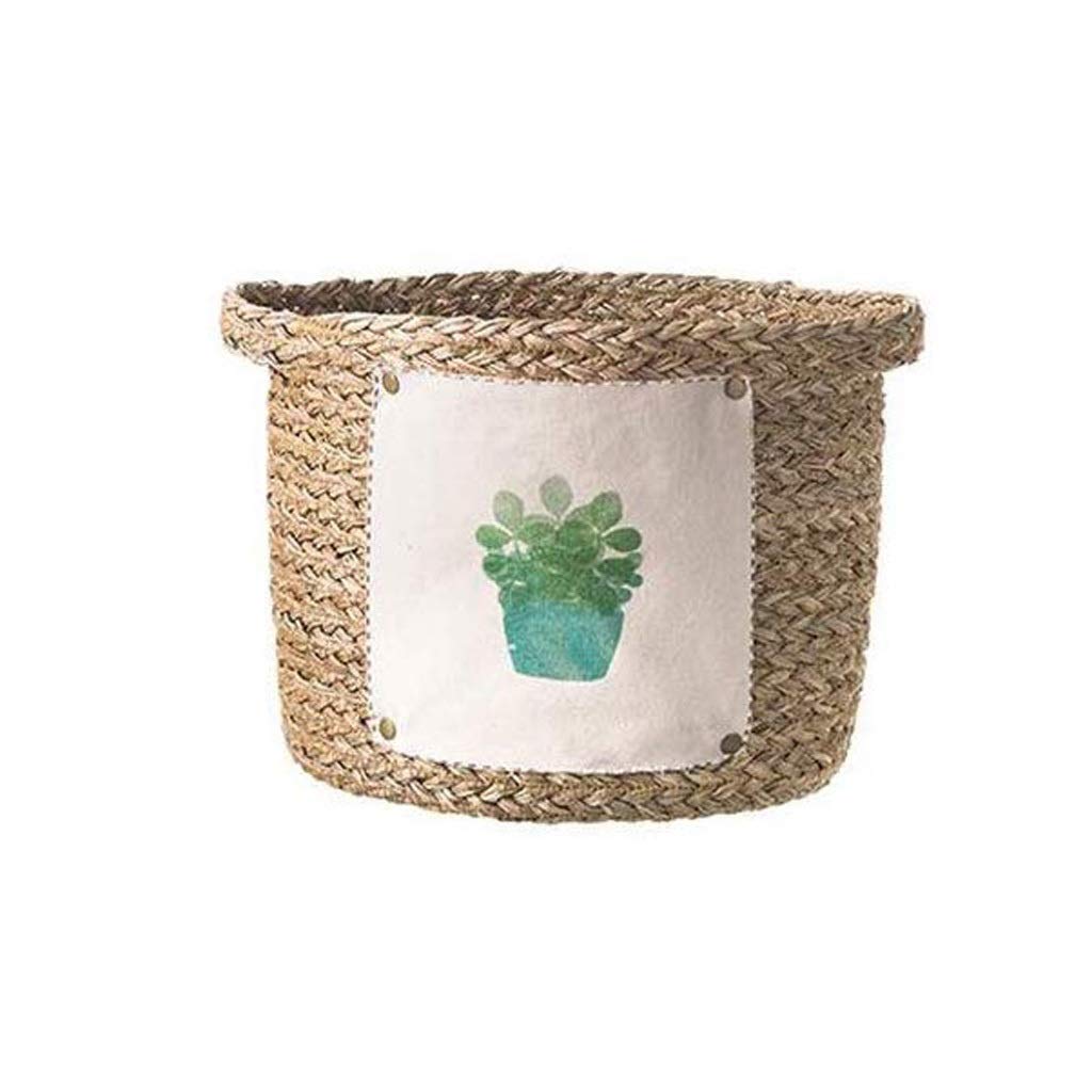 WSZJJ Woven Storage Basket for Laundry, Clothes & Toys - Foldable Fabric Hamper with Handles for Home, Nursery, Dorm & Office Organization