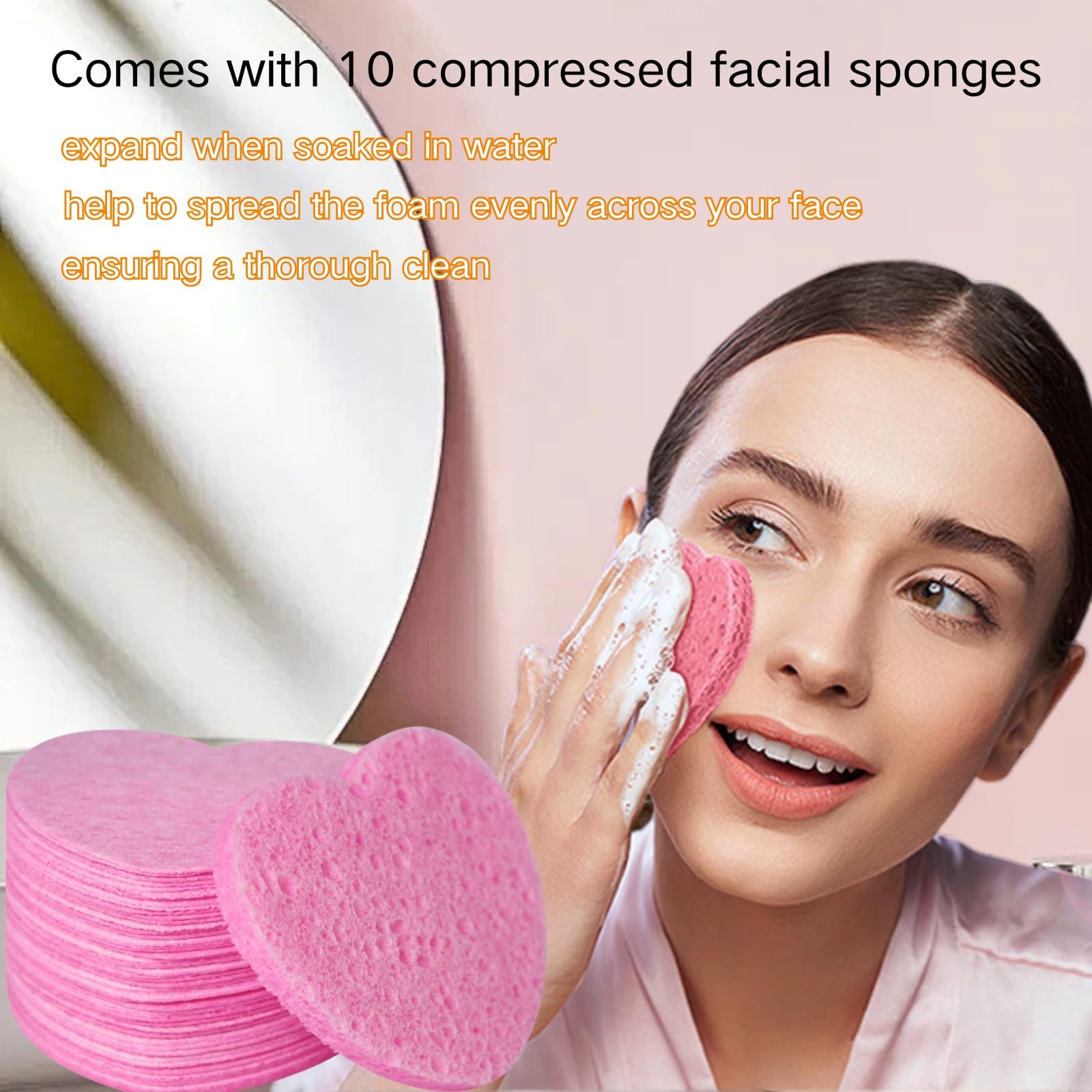 Turmeric Foaming Face Wash with Brush & 10 Facial Sponges - Kojic Acid Cleanser for Women & Men - Brightening Glow Facial Cleanser - Perfect for Daily Skincare Routine & Acne-Prone Skin