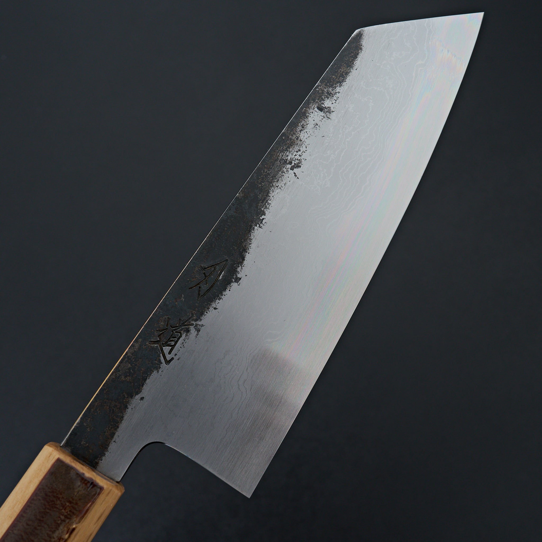 Premium HADO Sumi Blue #1 Damascus Bunka Knife 180mm - Handcrafted Japanese Kitchen Knife with Cherry Wood Handle - Perfect for Slicing, Dicing & Precision Cutting in Professional & Home Kitchens