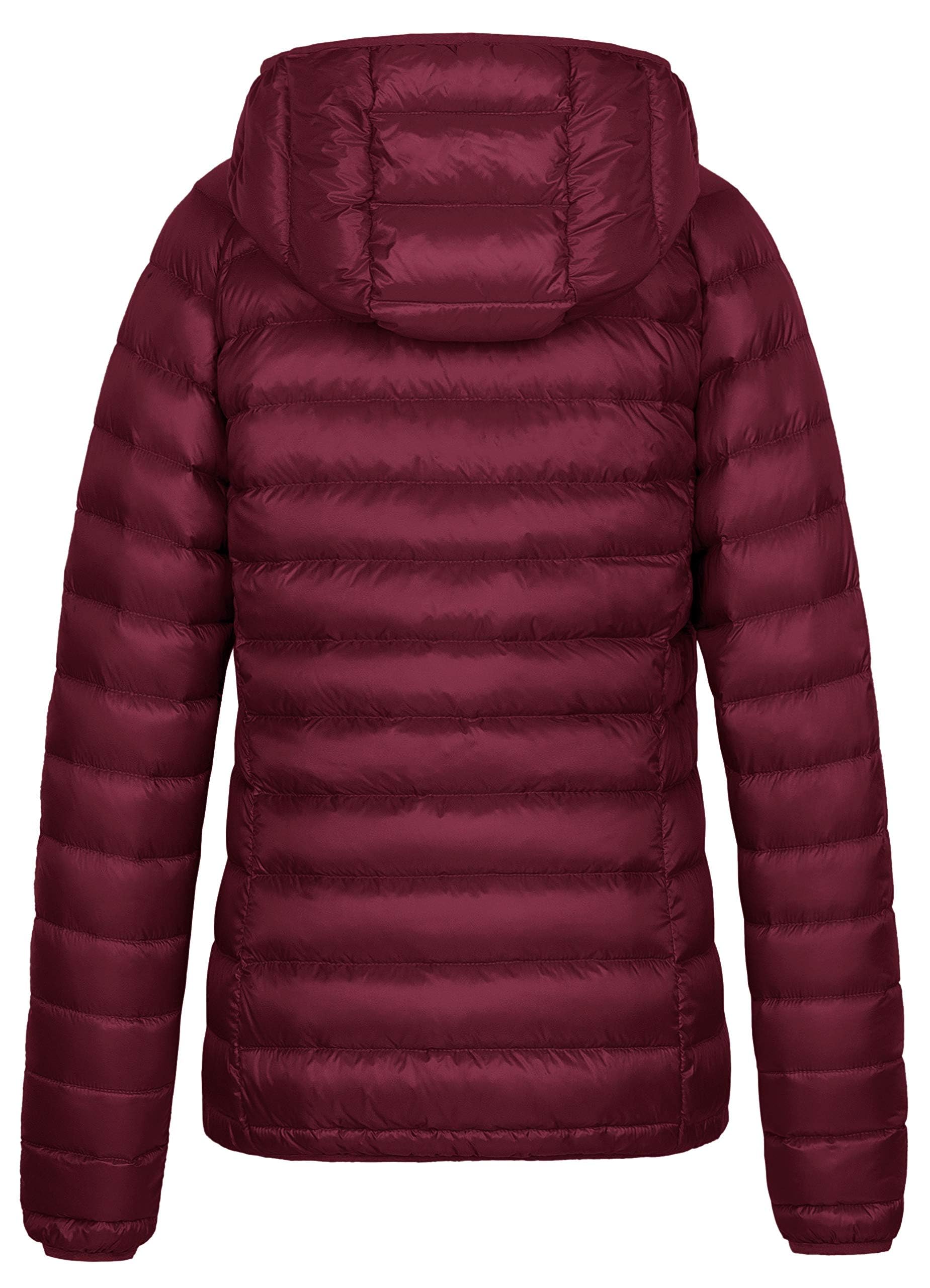 Wantdo Women's Lightweight Packable Down Jacket - Hooded Winter Puffer Coat for Outdoor Activities, Travel & Cold Weather