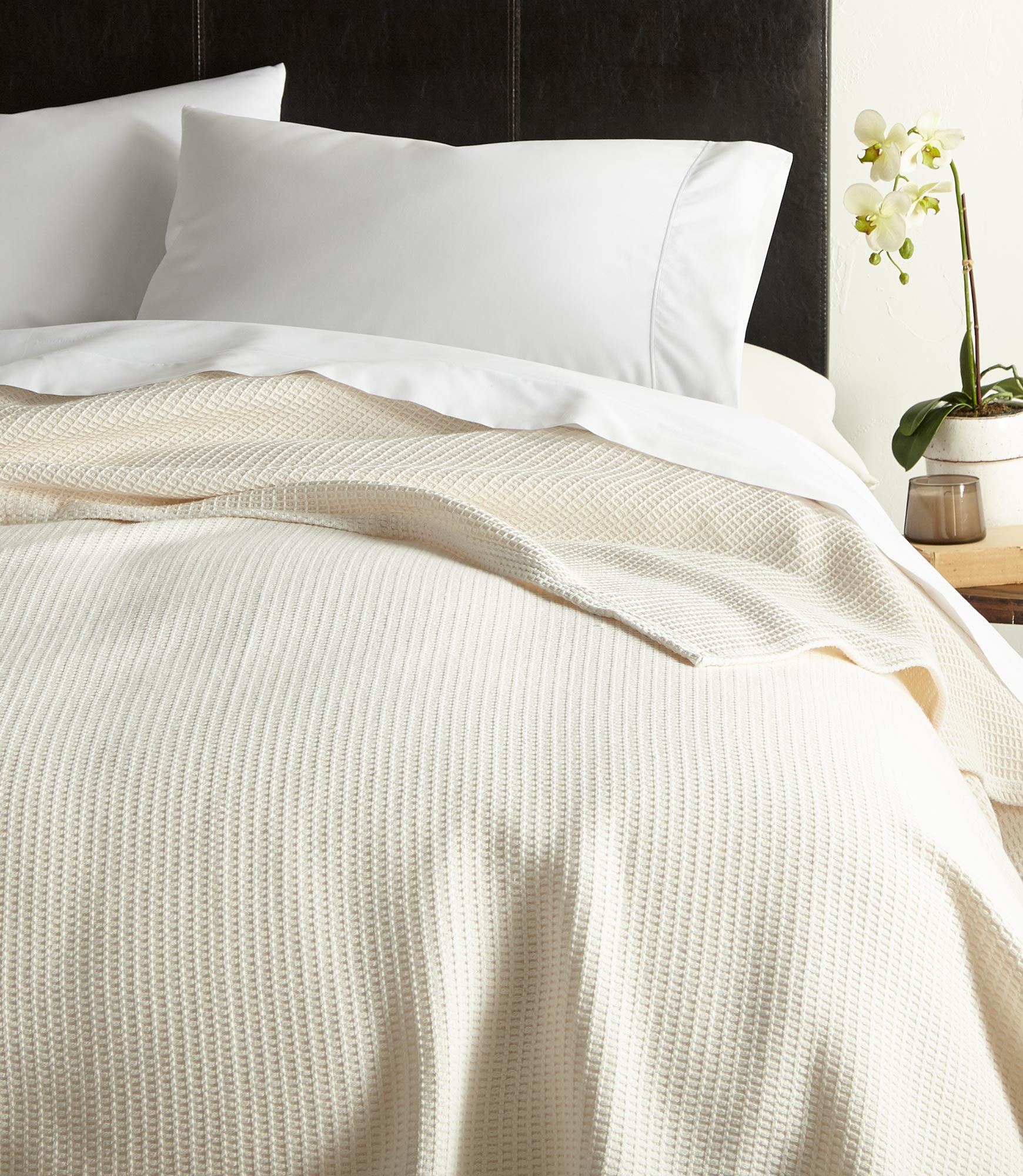 Luxury Riviera Waffle Weave Blanket - Soft & Breathable Cotton Throw for Bed, Sofa & Travel - Cozy Home Decor & Perfect Gift Idea