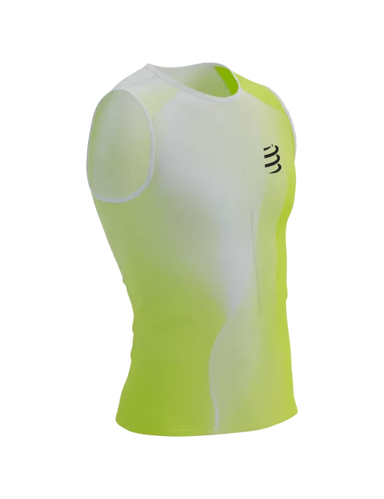 Compressport Men's Running Tank Top - Breathable Quick-Dry Athletic Shirt for Workout & Training | Safe Yellow Performance Wear for Gym, Jogging & Outdoor Sports