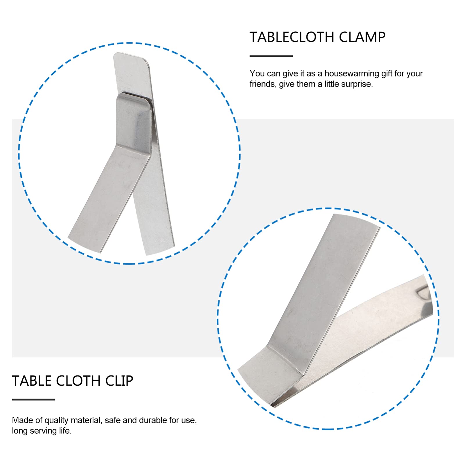 24 Pack Stainless Steel Wave Tablecloth Clips - Adjustable Outdoor Picnic Table Clamps for Indoor/Outdoor Use - Secure Table Linens for Parties, BBQs, Weddings & Dining Events