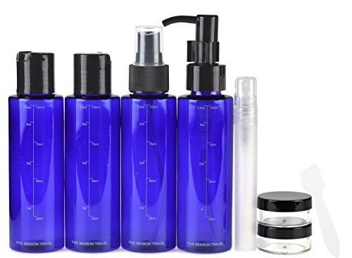 9 Piece Blue With Black Cap Travel Kit