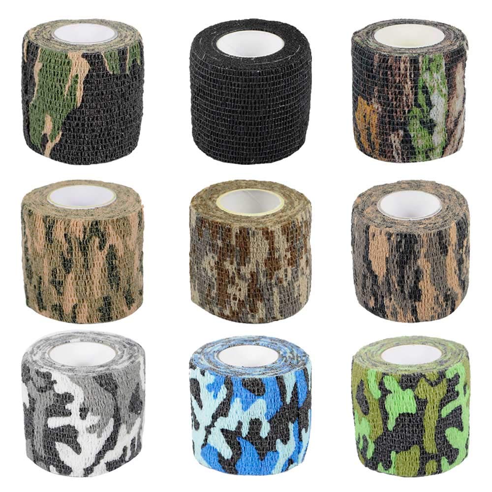 Gexgune Tactical Camo Stretch Tape - Military Grade Self-Adhesive Bandage for Camping, Hunting, Shooting & Paintball - Waterproof Camouflage Wrap for First Aid, Gear Protection & Outdoor Survival