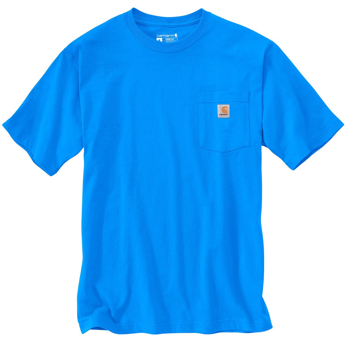 Carhartt Men's Loose Fit Heavyweight Short Sleeve Pocket T-Shirt - Atomic Blue - Workwear & Casual Everyday Wear