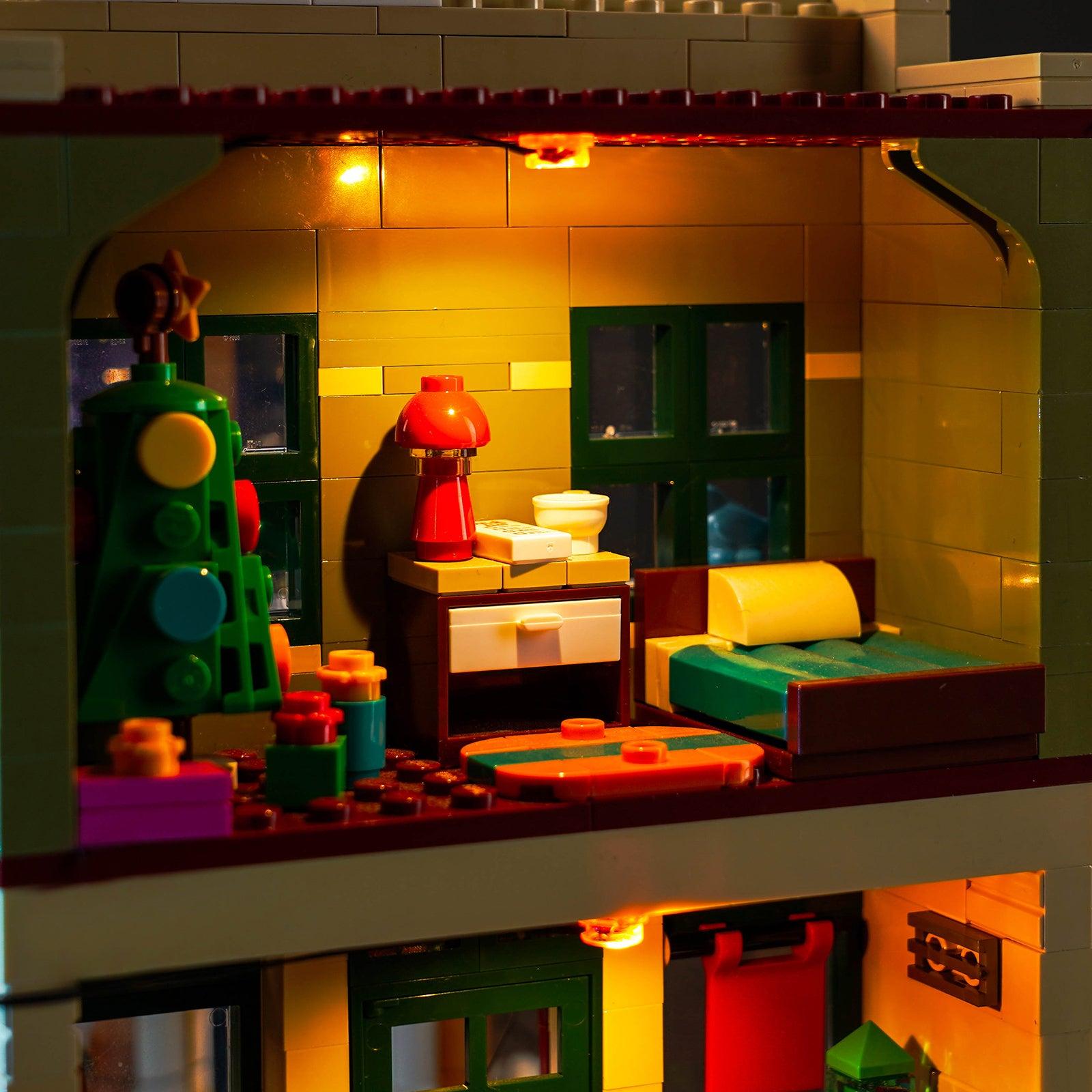 LEGO Holiday Main Street ICONS 10308 Building Kit with LED Lights - Christmas Village Display & Winter Holiday Decor for Home & Office