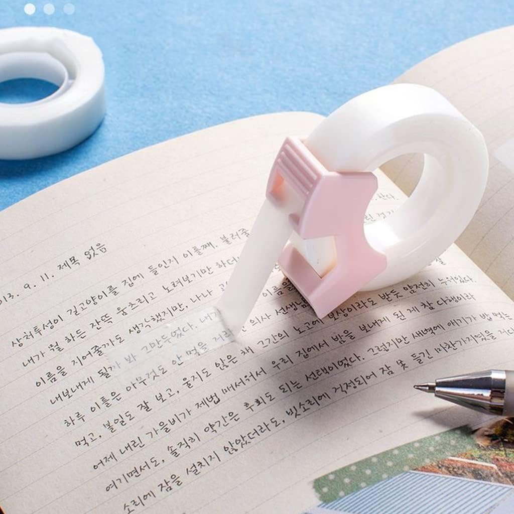 2Pcs Refillable Tape Dispenser Set with Invisible Writable Tape - Office & School Stationery Supplies, Mini Desktop Tape Holder for Crafting, Gift Wrapping, and Organizing Papers