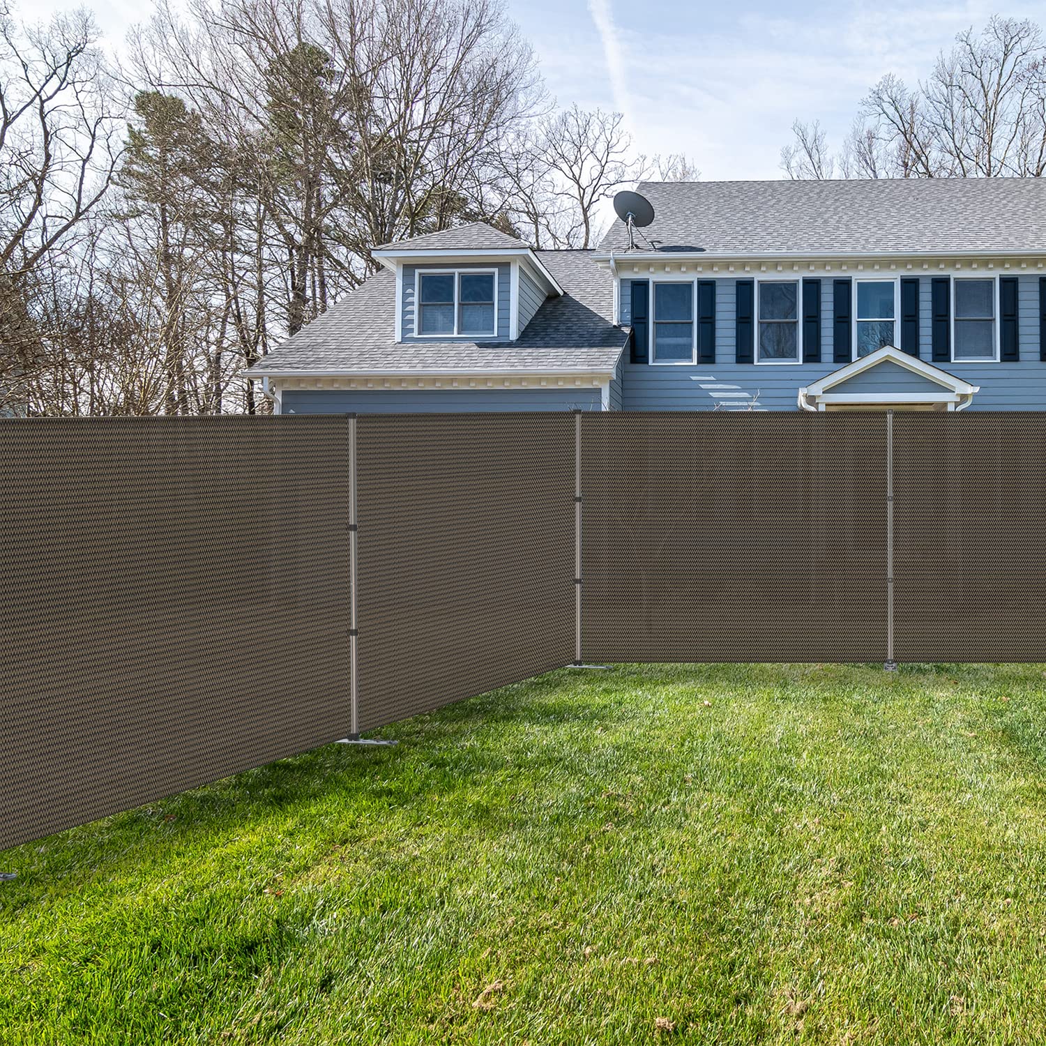 Coarbor 4'x39' Removable Outdoor Privacy Fence Panel - Brown Pool Barrier, Dog & Chicken Yard Fence with Spikes for Backyard, Garden Protection | Perfect for Pools, Pet Safety & Vegetable Garden Borders