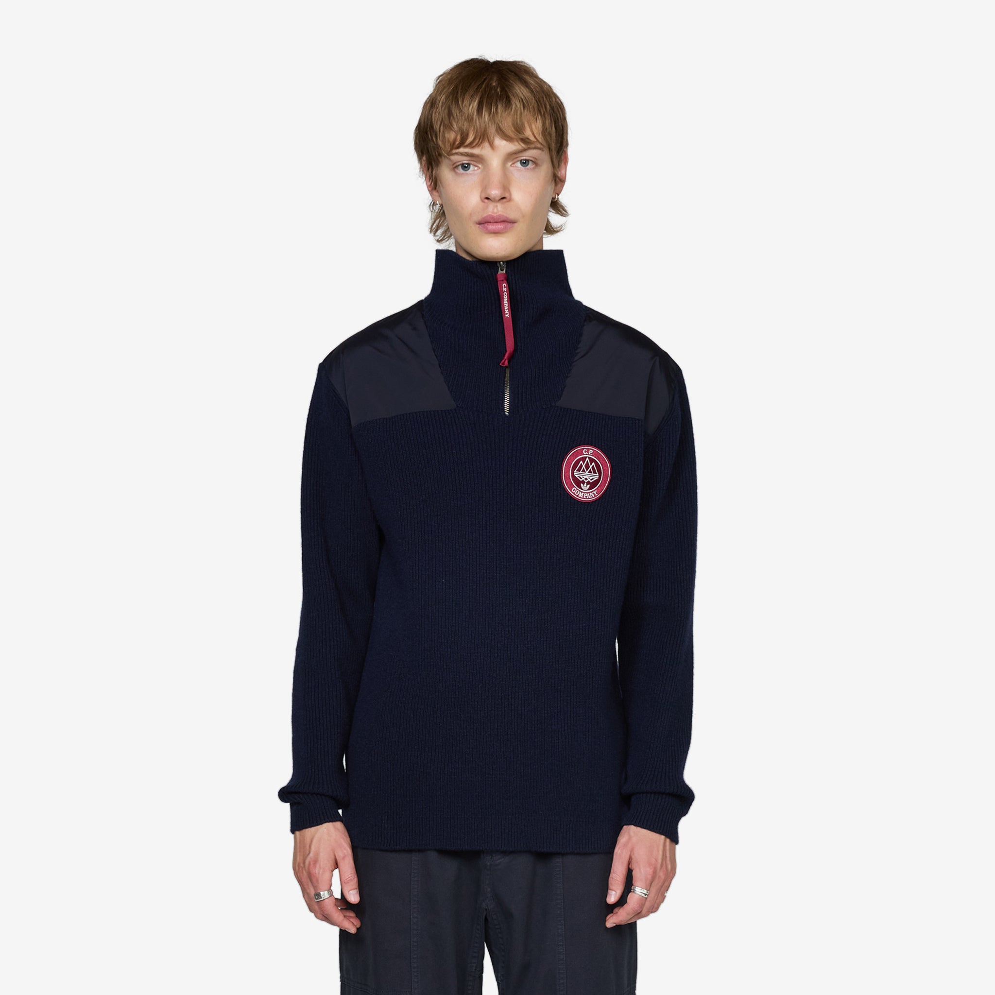 C.P. Company x SPZL Men's Half Zip Sweatshirt - Night Blue Pullover Hoodie for Streetwear & Casual Outfits | Gym, Travel & Everyday Wear
