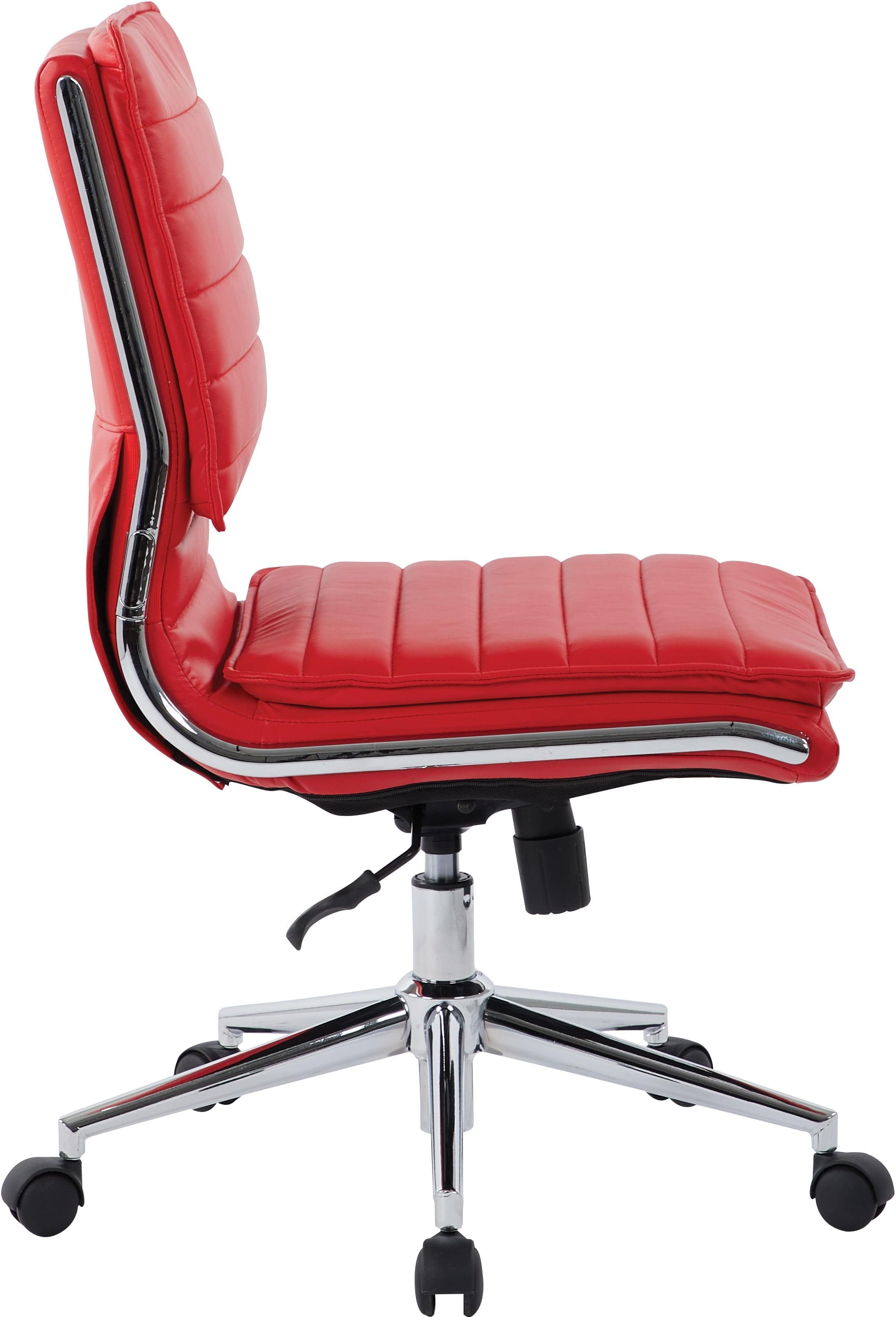 Office Star Armless Mid Back Manager's Faux Leather Chair [SPX23592C] - Ergonomic Office Chair for Home & Business, Comfortable Desk Chair for Long Hours Work, Perfect for Office, Study Room, or Conference Room