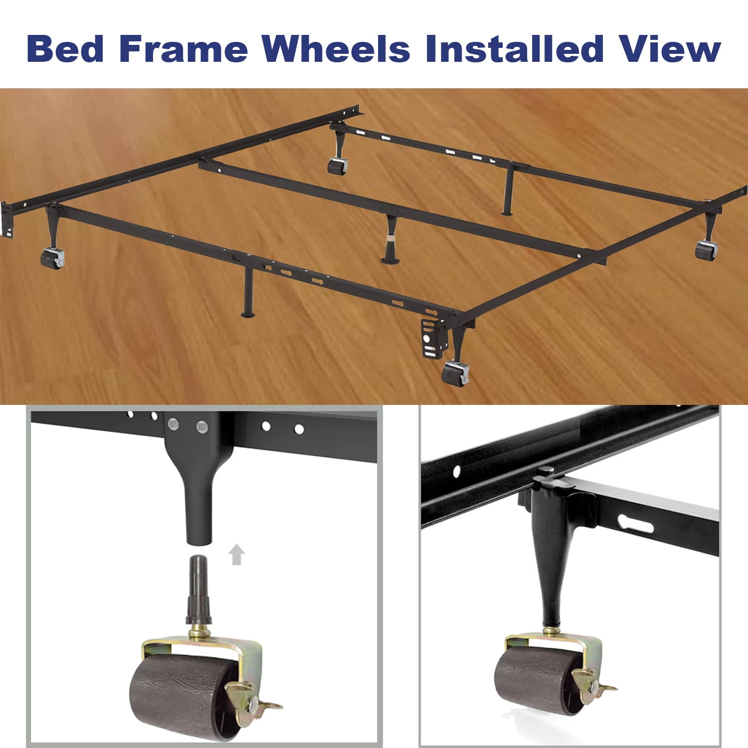 Heavy Duty Bed Frame Wheels with Locking Casters - Set of 4 for Easy Mobility and Stability | Perfect for Adjustable Beds, Hospital Beds, and Home Furniture Movement