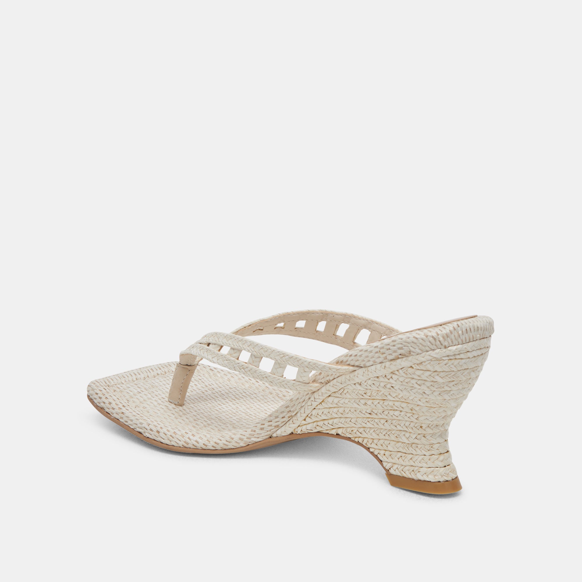 NULLAH WEDGES OATMEAL RAFFIA - Comfortable Summer Sandals for Women, Beach Wedding Shoes, Boho Chic Footwear for Outdoor Parties & Vacations