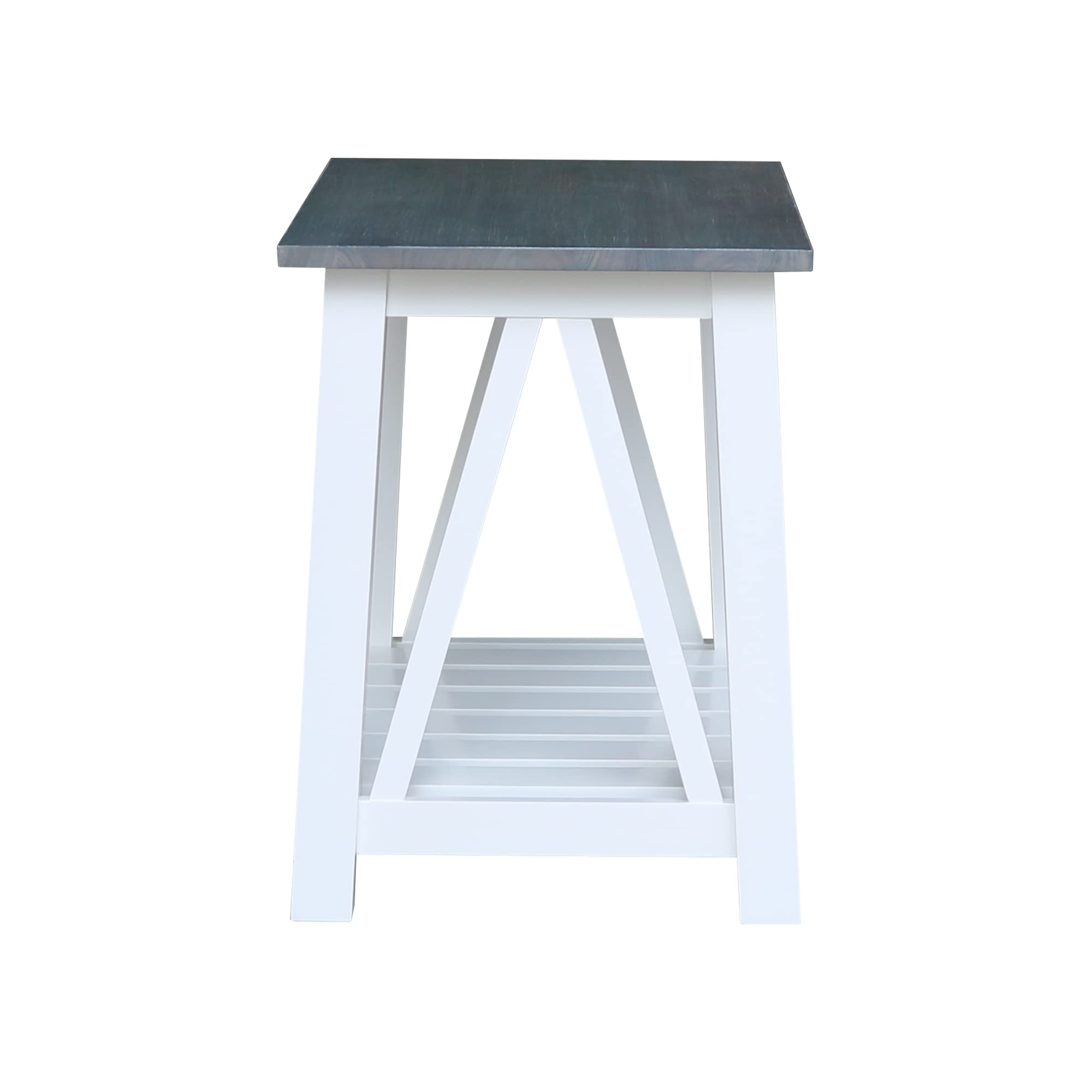 IC International Concepts Surrey End Table - Modern Accent Side Table with Heather Gray & White Finish | Sturdy & Easy Assembly | Perfect for Living Room, Bedroom, Office or Dorm Decor | Nightstand, Coffee Table & Home Furnishing Solution