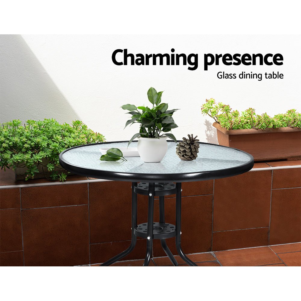 3-Piece Bistro Set Outdoor Patio Furniture - Rattan Table & Chairs with Cushions - Perfect for Garden, Balcony or Backyard Dining