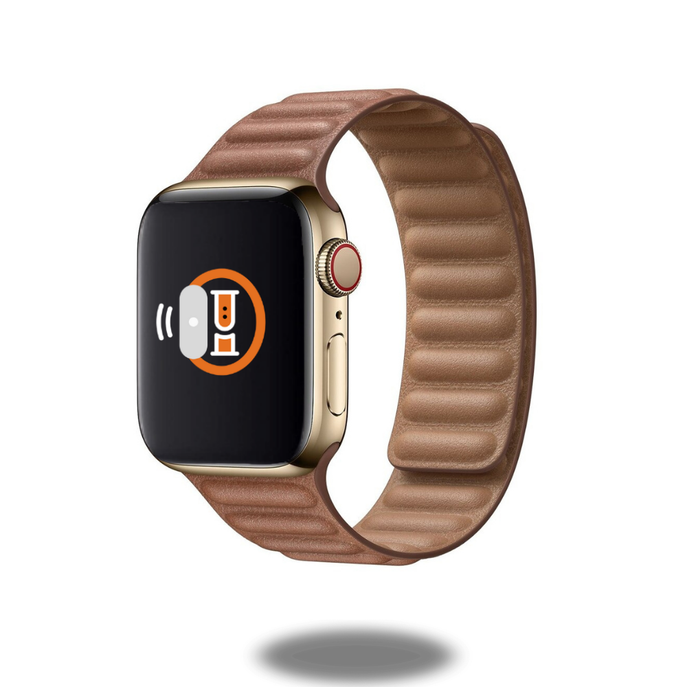 Two-Tone Leather Link Band Watch Strap - Durable & Stylish Replacement Bracelet for Apple Watch, Fitbit & More | Perfect for Work, Gym & Everyday Wear
