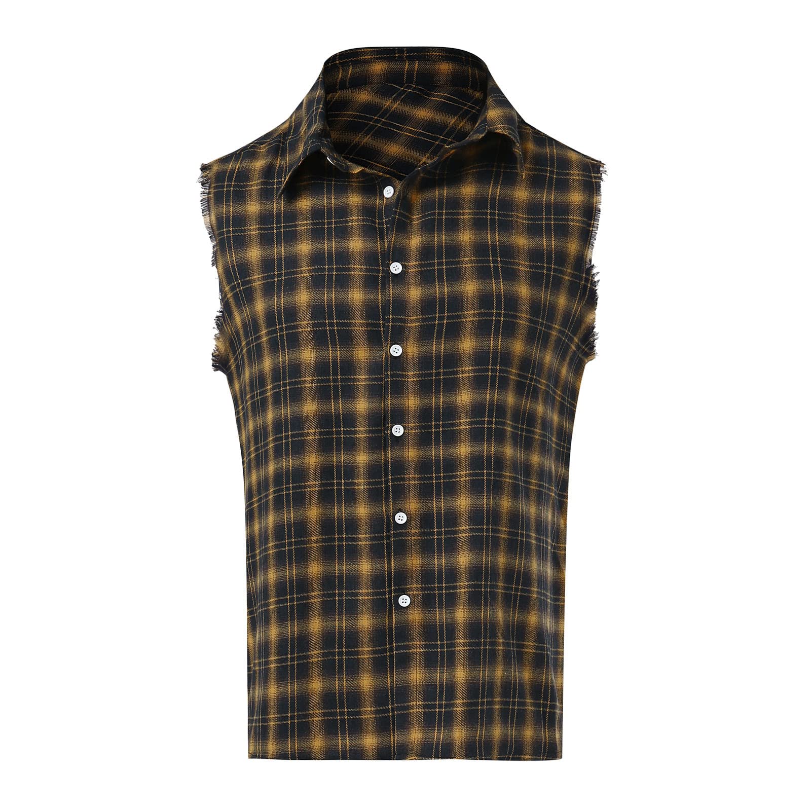 Men's Checked Sleeveless Flannel Shirt - Summer Cotton Muscle Tank Top for Gym, Sports & Casual Wear | Regular Fit Breathable Workout Shirt for Hot Weather & Outdoor Activities