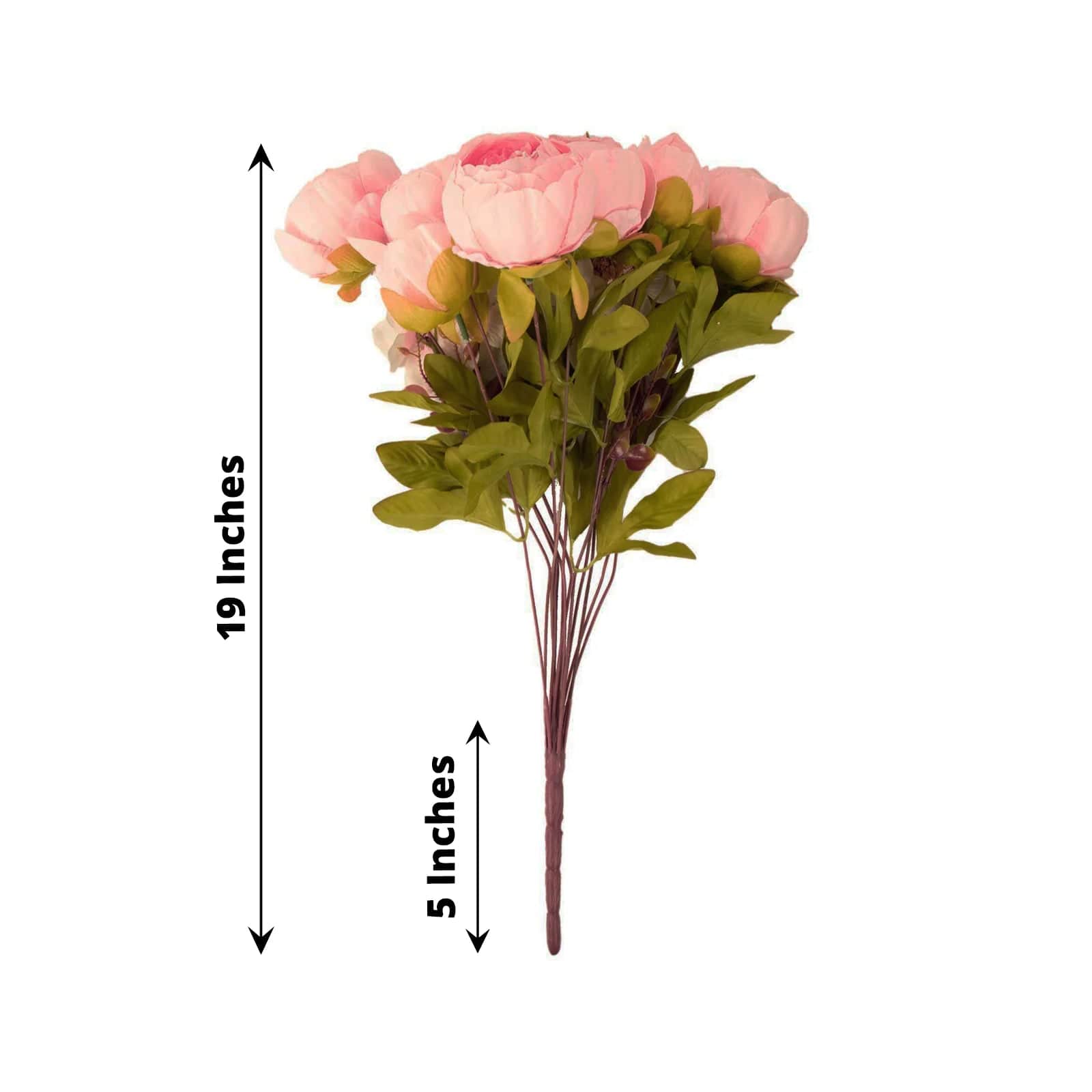 2 Pack 19 Stems Silk Peony Flowers Artificial Floral Arrangement - Perfect for Home Decor, Wedding Centerpieces & Office Tabletop Decoration