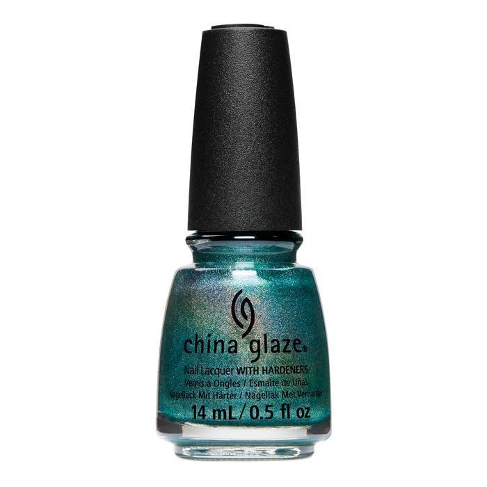 China Glaze She's So Extra Terrestrial Nail Polish - 0.5 oz (#85076) - Long Lasting Metallic Green Nail Lacquer for Parties, Halloween & Special Occasions