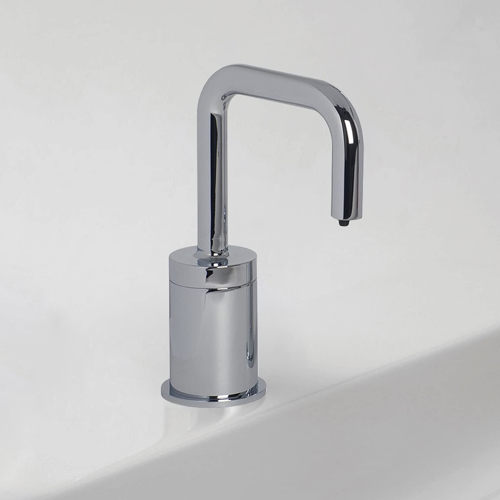 Fontana Showers Trio Commercial Touchless Electronic Soap Dispenser FS10089 - Modern Deck Mount Solid Brass Soap Dispenser with Polished Chrome Finish - Ideal for Restaurants, Hotels, and Upscale Bathrooms