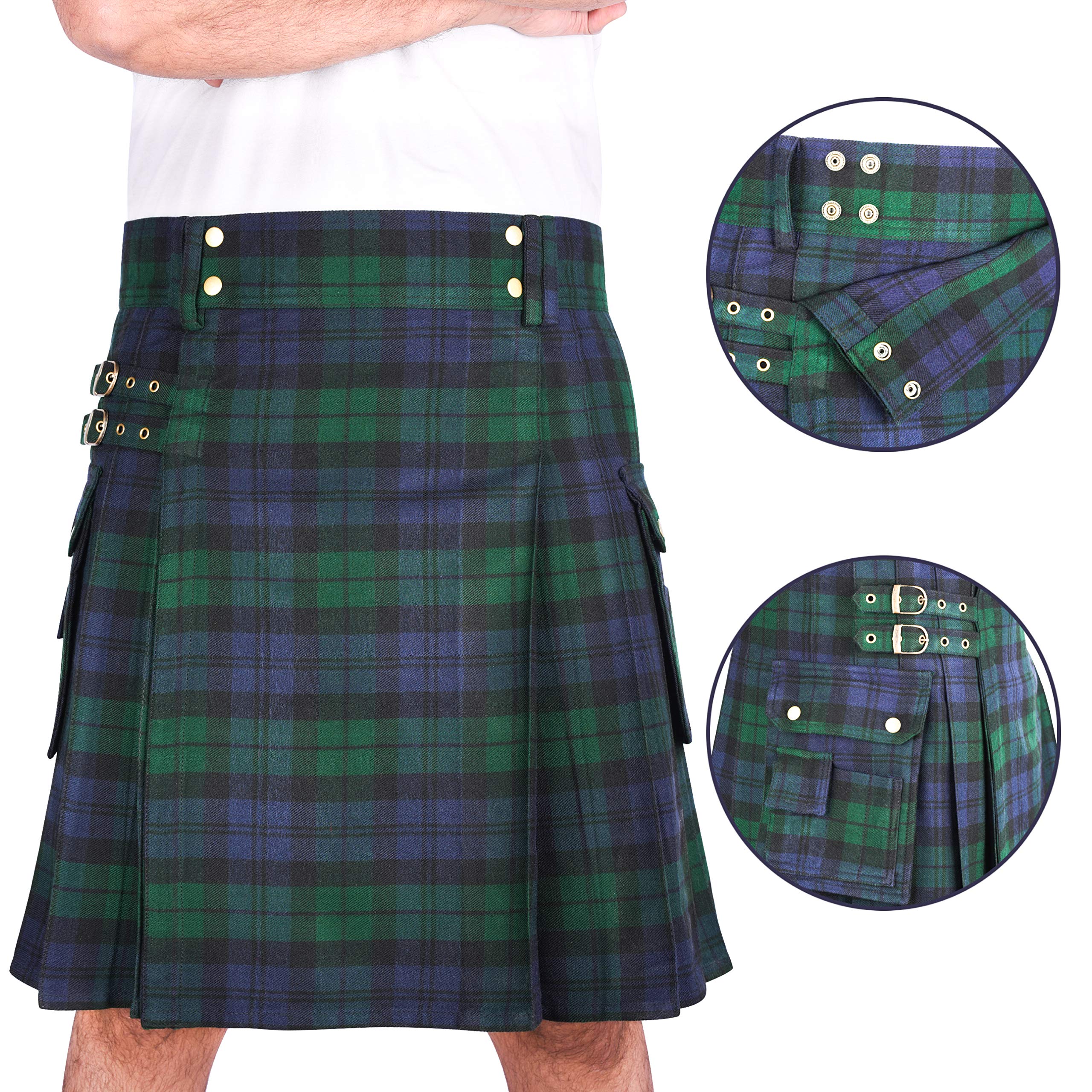 Custom Plus Size Men's Heavyweight 16oz Tartan Utility Kilt - Perfect for Renaissance Fairs, Scottish Events & Outdoor Adventures