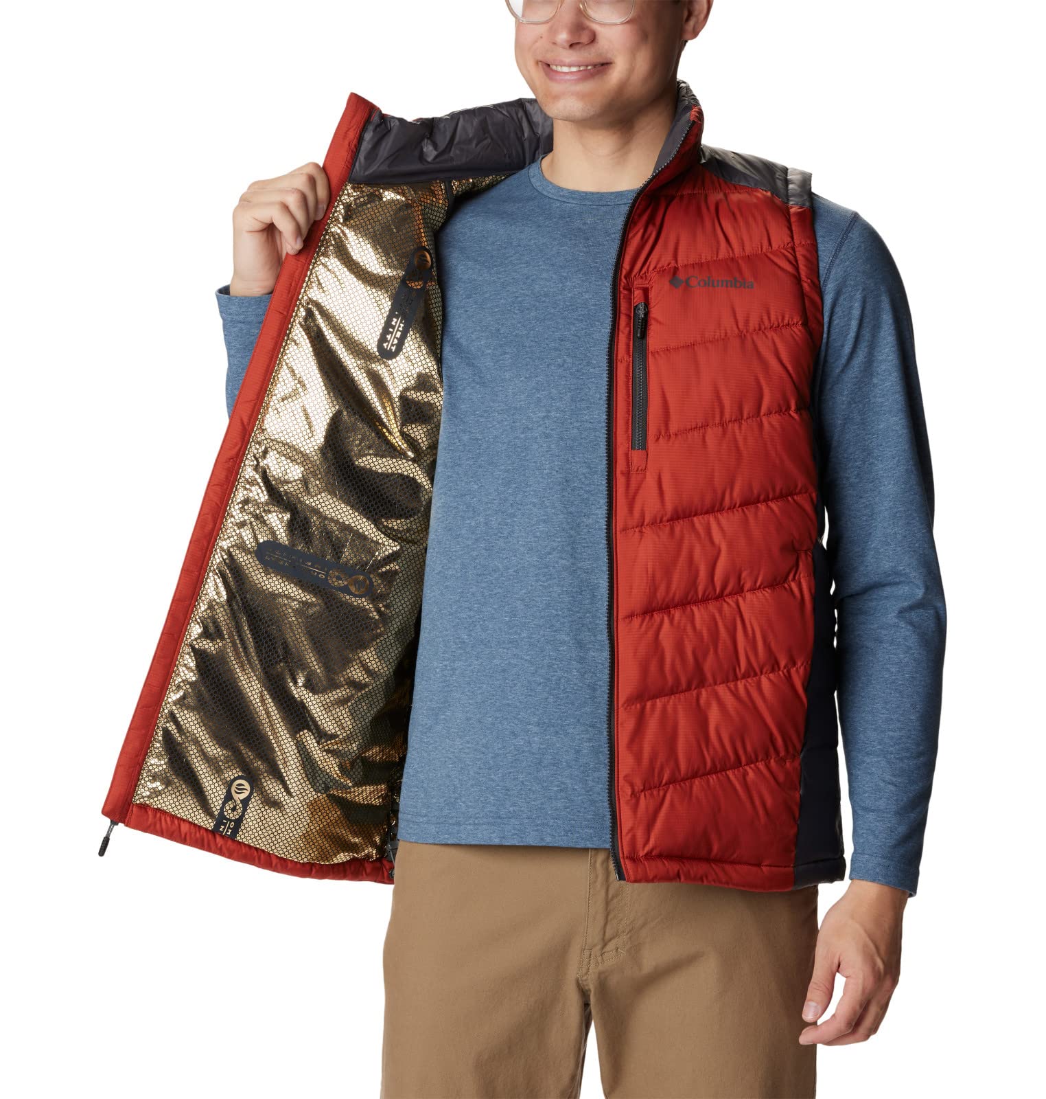 Columbia Men's Labyrinth Loop Vest - Lightweight Packable Down Puffer Vest for Hiking, Camping & Outdoor Activities