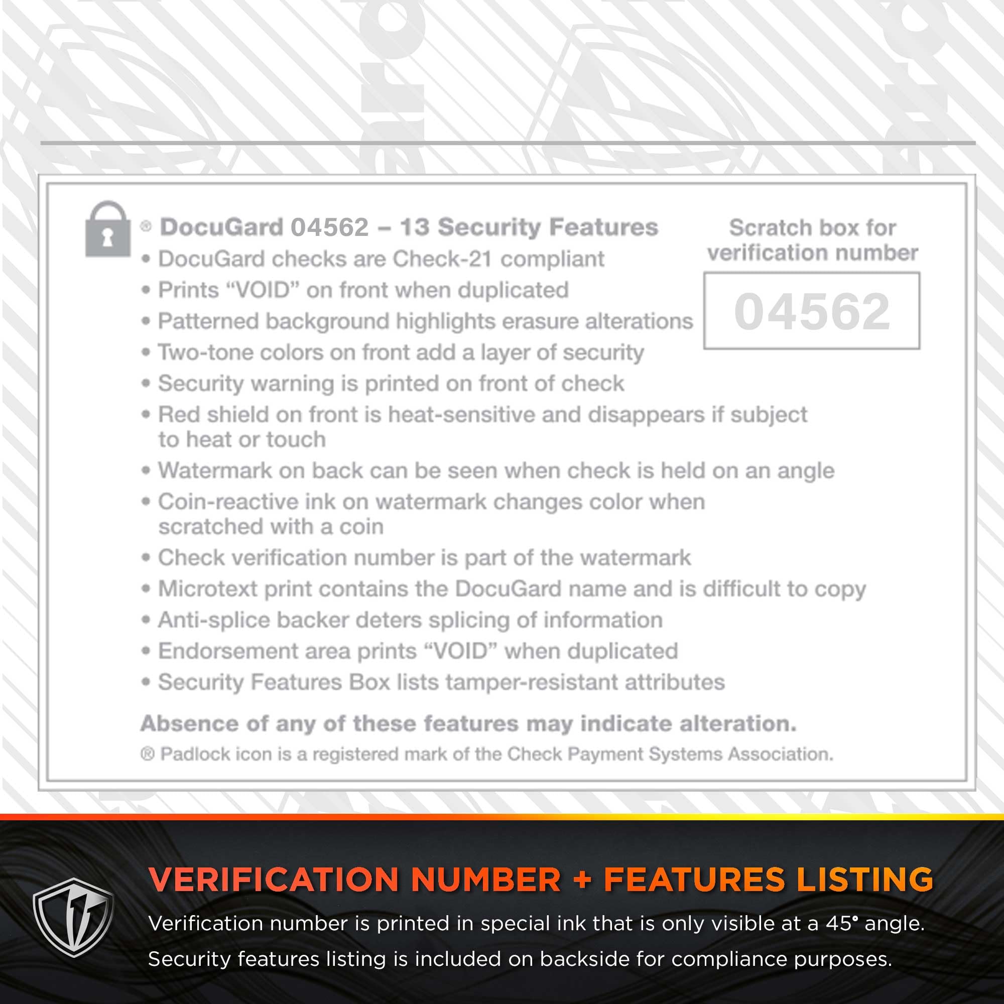 DocuGuard Blue/Red Galaxy Premier Prismatic High Security Check Paper - Compatible with Laser & Inkjet Printers - 13 Advanced Security Features - 2500 Blank Business Checks (04562C) - Ideal for Fraud Protection & Secure Business Transactions