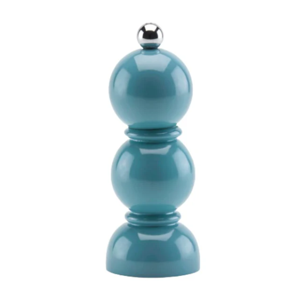Premium Chambray Mini Bobbin Salt and Pepper Mill Set - Adjustable Grinder for Kitchen, Dining Table, Camping & Travel - Compact & Stylish Spice Shaker