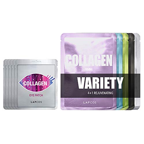 LAPCOS Collagen Eye Mask Set (10-Pack) - Anti-Aging & Brightening for Korean Beauty Routine