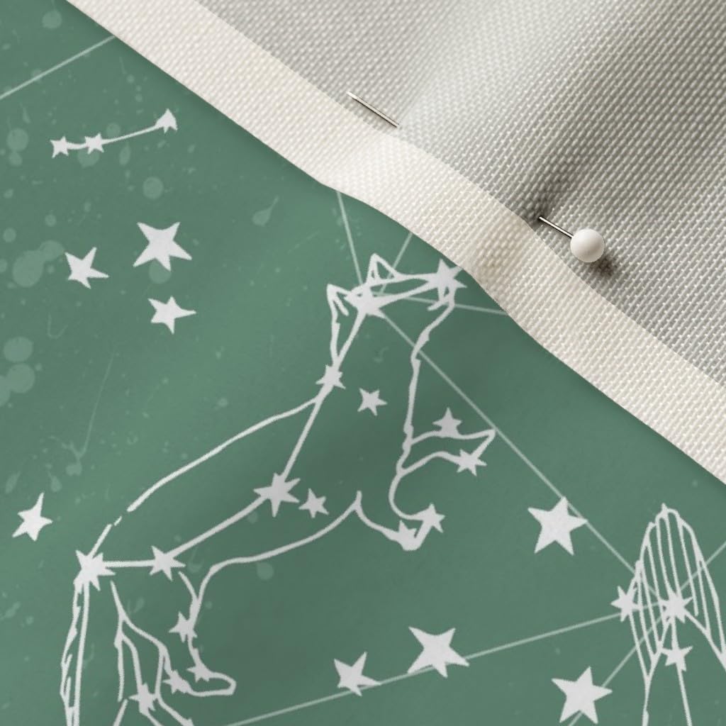 Night Sky Animals Constellation Print Velvet Fabric by The Yard - Upholstery, Home Decor & Apparel Material - Perfect for Nursery, Kids Room & DIY Projects
