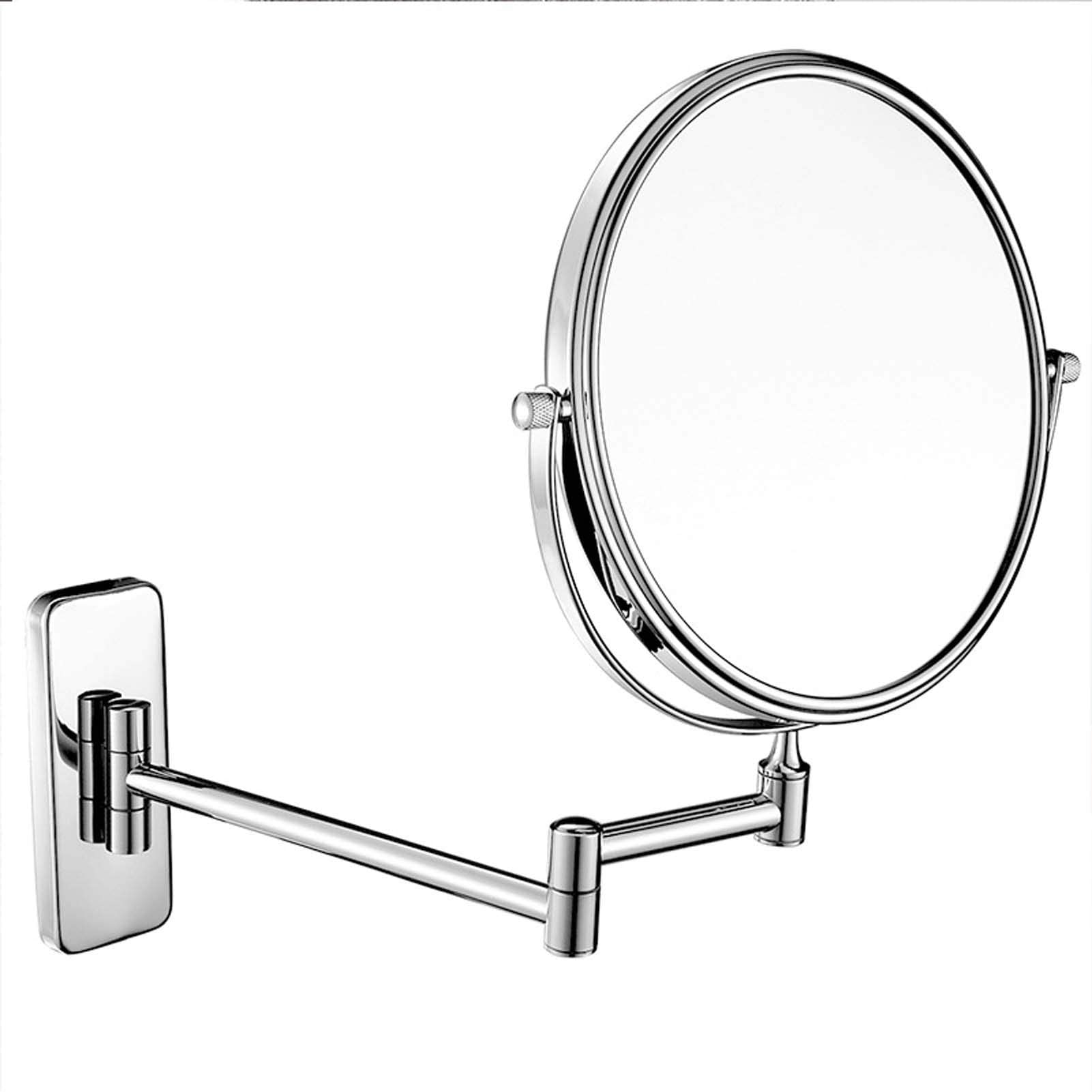 8 Inch Wall Mounted Makeup Mirror with 3X/5X/7X/10X Magnification - Adjustable Height Double-Sided Vanity Mirror for Bathroom, Bedroom & Hotel Use - Perfect for Precise Makeup Application, Shaving & Grooming (Color: A, Size: 10X)