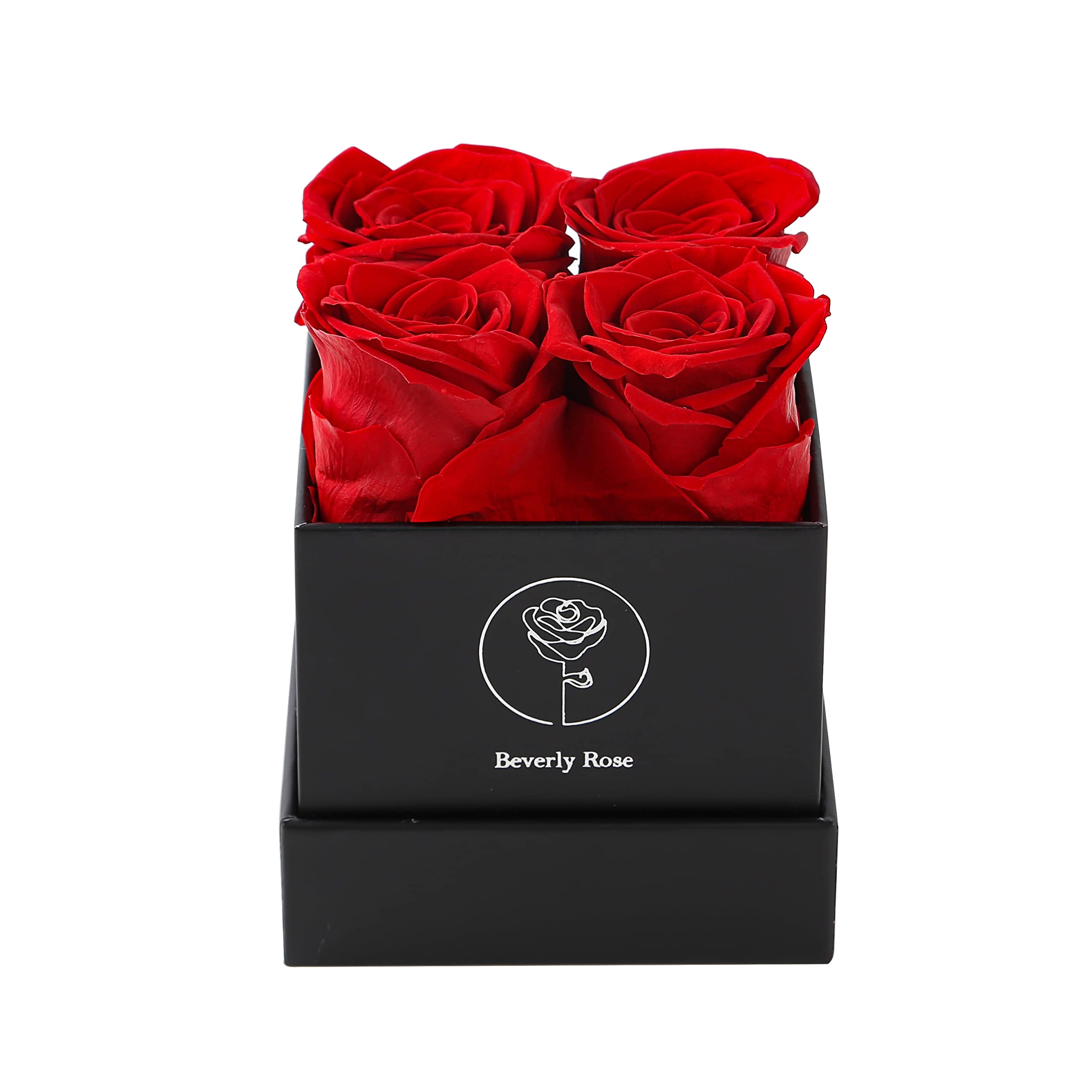Forever Roses That Last 1 Year - Real Preserved Roses in Elegant Black Box (4PCS) | Perfect Mother's Day Gift, Anniversary, or Romantic Surprise - Prime Delivery Available