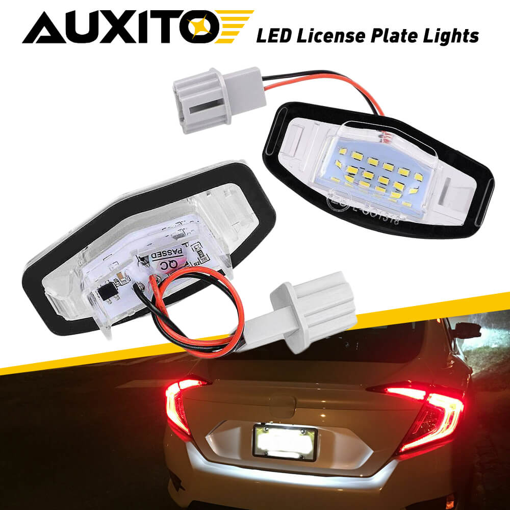 LED License Plate Lights Tag Light Lamp Assembly for 1999-2019 Acura Models - Xenon White Super Bright Bulbs - Easy Installation & Waterproof - Perfect for Night Driving & Car Customization