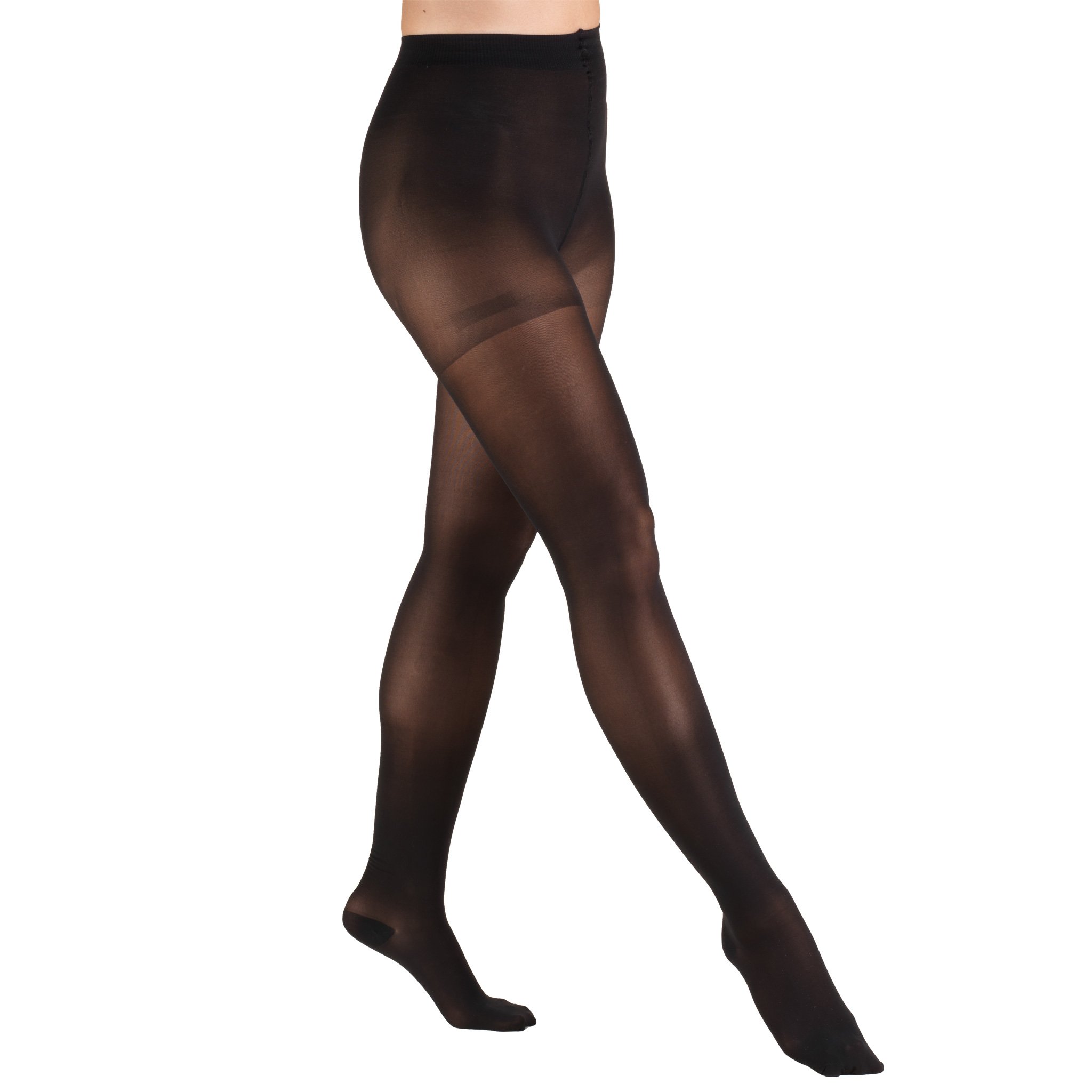 Truform Sheer Compression Pantyhose 30-40 mmHg - Women's Shaping Tights 20 Denier Black Medium - Perfect for Varicose Vein Relief, Travel & Everyday Comfort