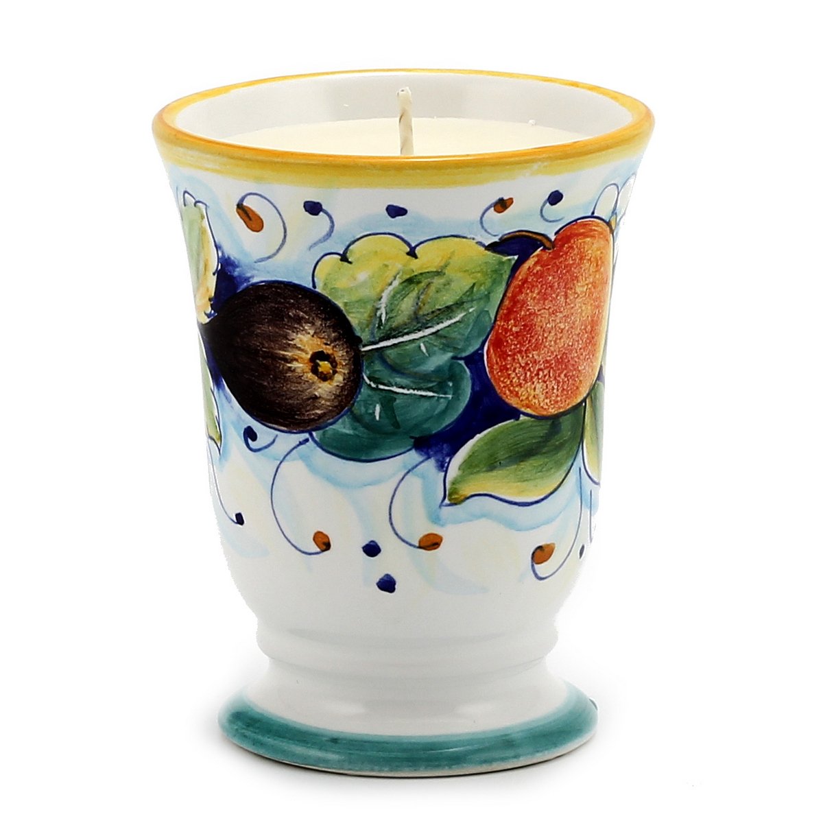 DERUTA CANDLES: Bell Cup DERUTA FRUTTA Design - Christmas Blue Spruce Scented Candle for Holiday Decor & Gift Giving | Perfect for Christmas Tree Decorations, Mantel Displays & Cozy Winter Evenings