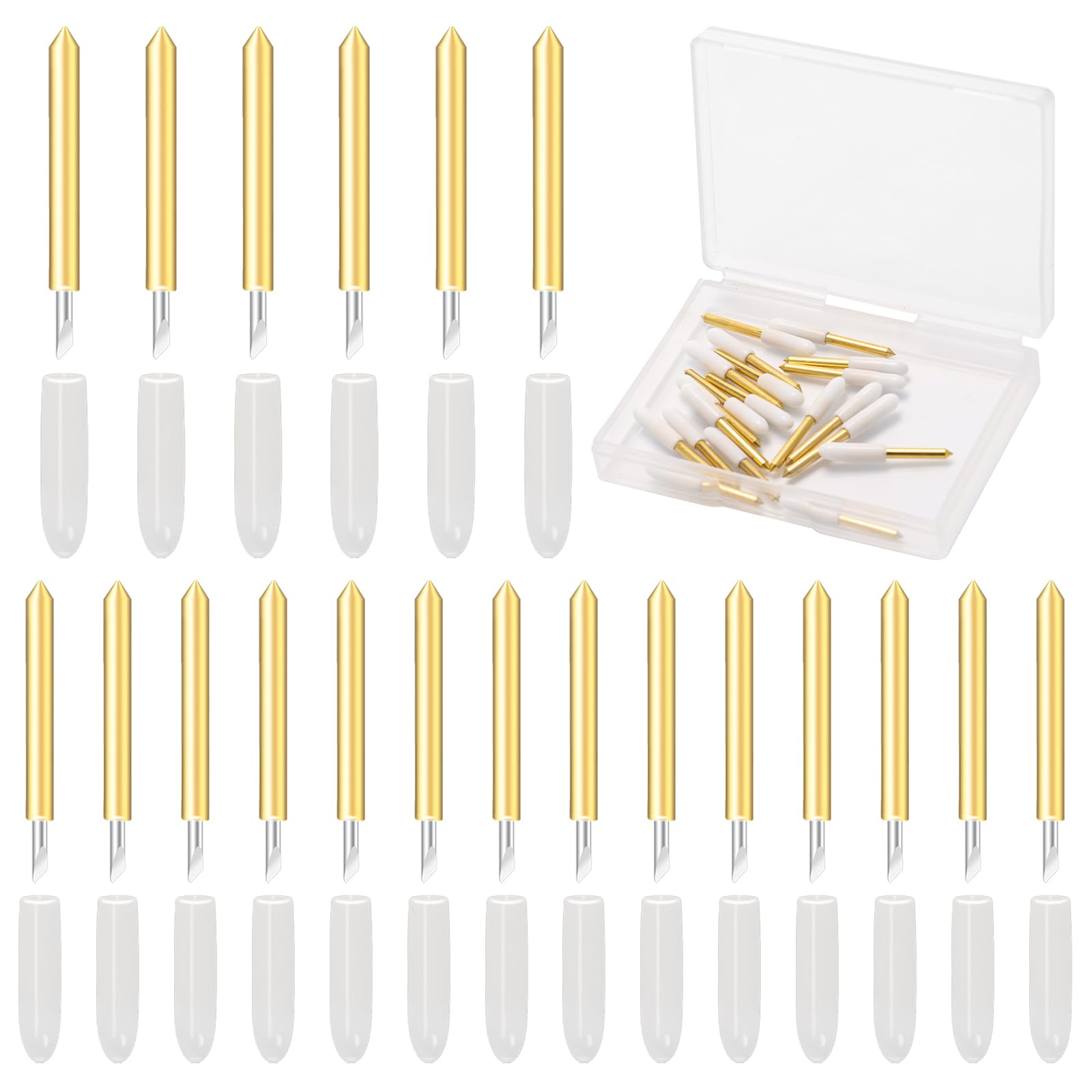 Coitak 20-Pack Premium Fine Point Replacement Blades for Cricut Explore Air/Air 2/Air 3/Maker/Maker 3 - Precision Cutting Blades with Housing - Perfect for DIY Crafts, Vinyl Decals & Paper Projects