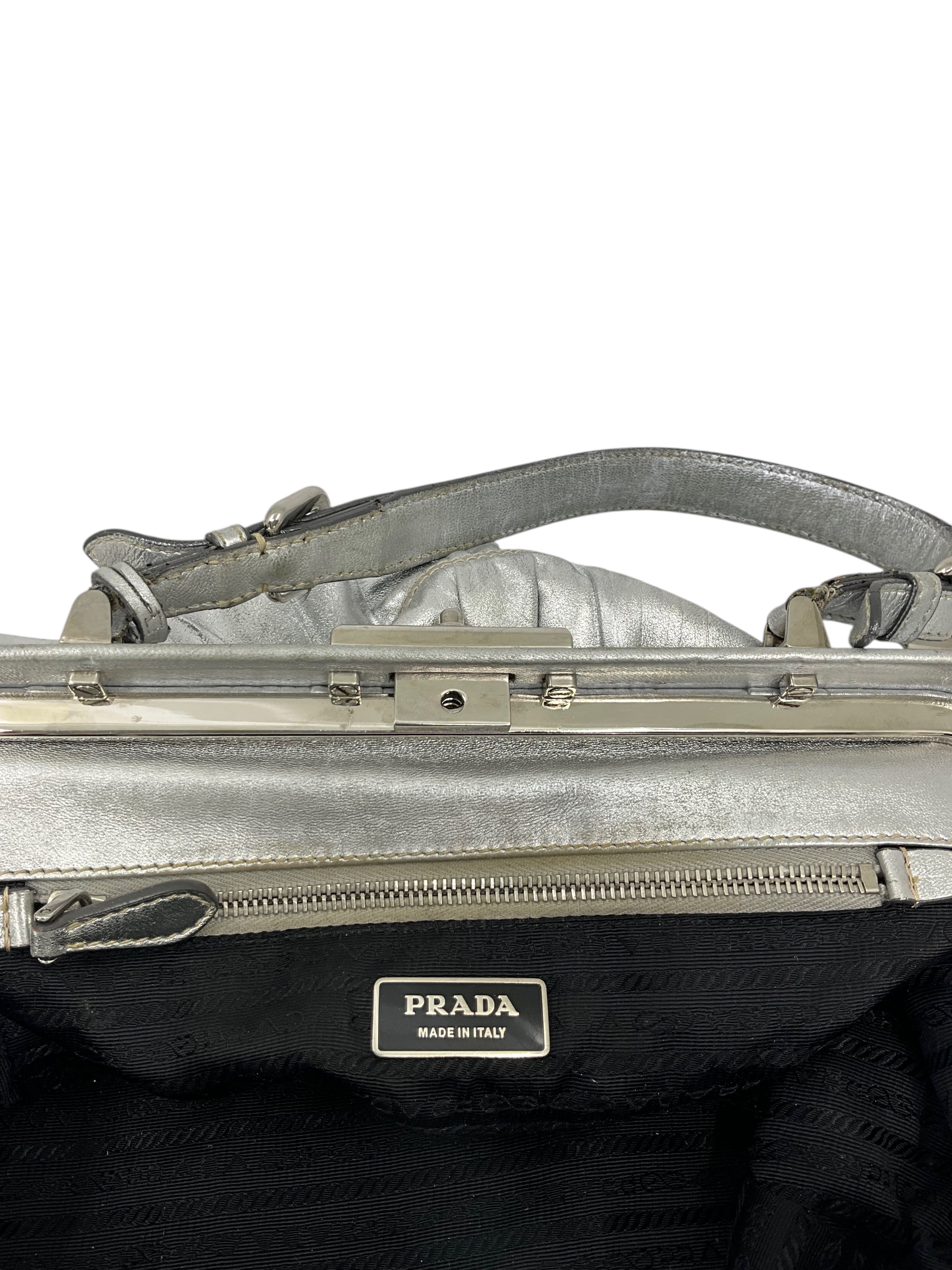 PRADA Gaufre Nappa Leather Top Handle Bag for Women - Luxury Designer Handbag for Work, Evening & Special Occasions