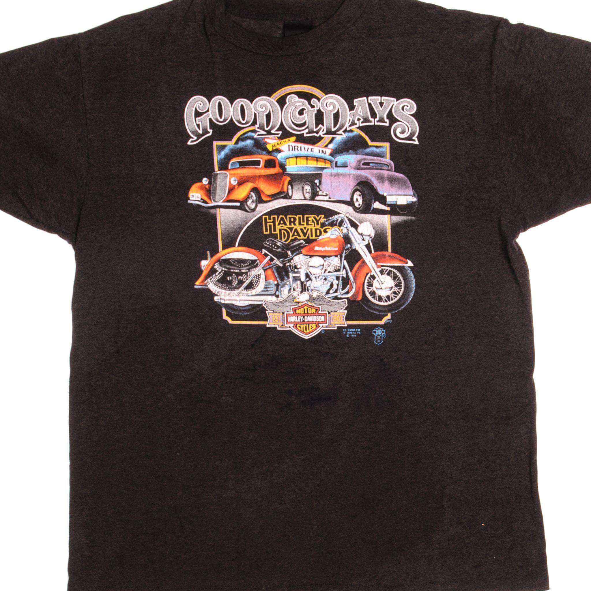 Vintage 3D Emblem Harley Davidson T-Shirt 1988 - Large Size, Made in USA - Classic Motorcycle Tee for Bikers & Vintage Collectors