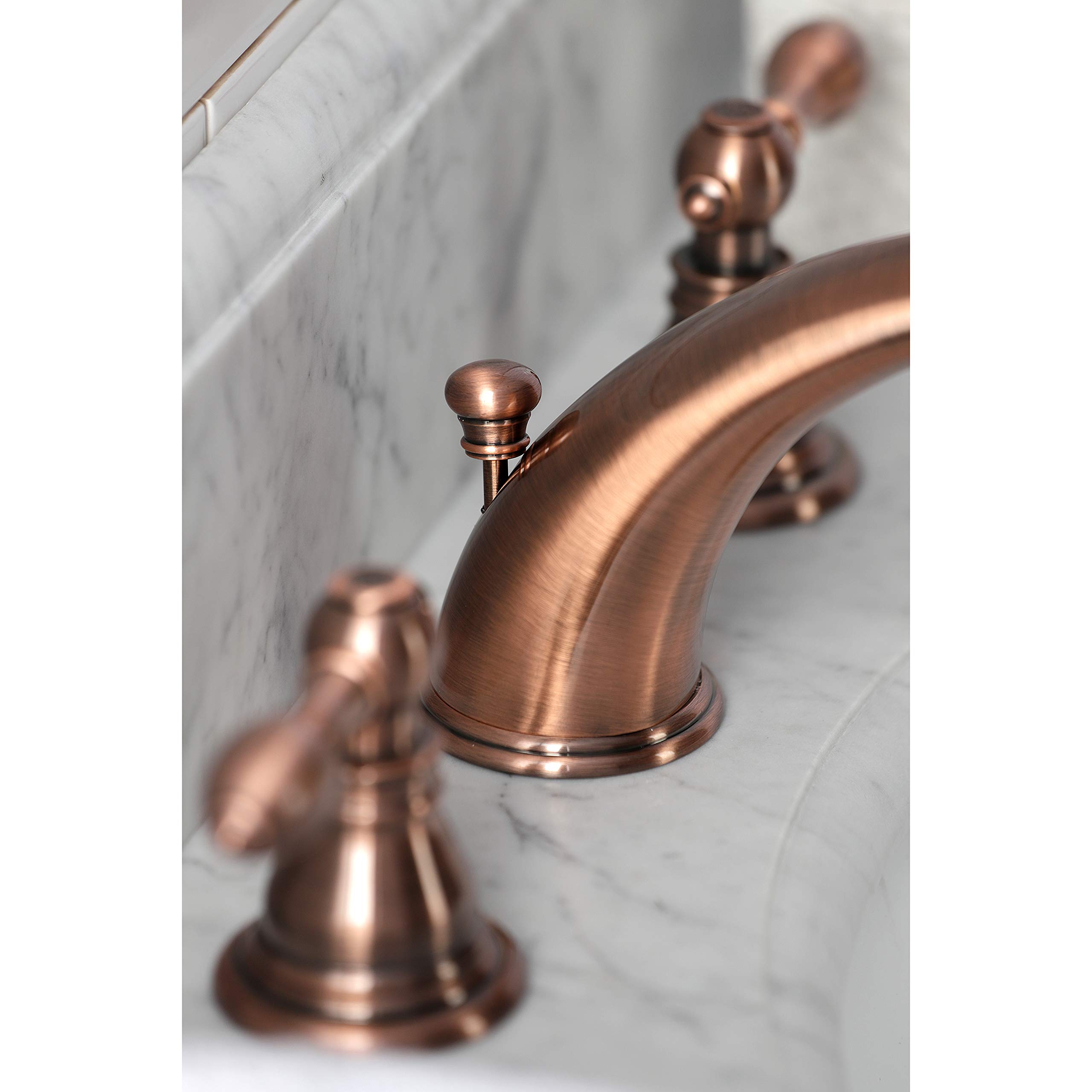 Kingston Brass KB966ACL American Classic Widespread Bathroom Faucet - Antique Copper Finish, 13.63 x 5.75 x 4.06 Inches - Perfect for Vintage Style Bathroom Vanities and Sinks