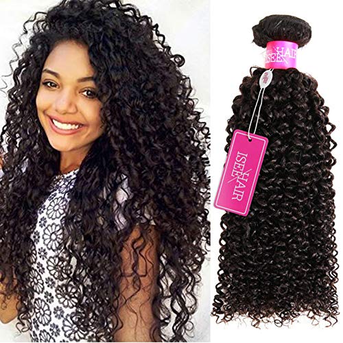 ISEE Hair 9A Grade Mongolian Kinky Curly Virgin Human Hair Weave Extensions - 4 Bundles 100% Human Hair (10 10 10 10 inches) for Natural Black Hair Styles, Protective Hairstyles & Everyday Wear
