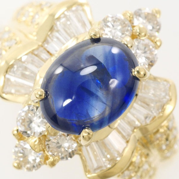 18K Yellow Gold Star Sapphire Diamond Ring for Women – Elegant Wedding, Engagement & Anniversary Jewelry Gift