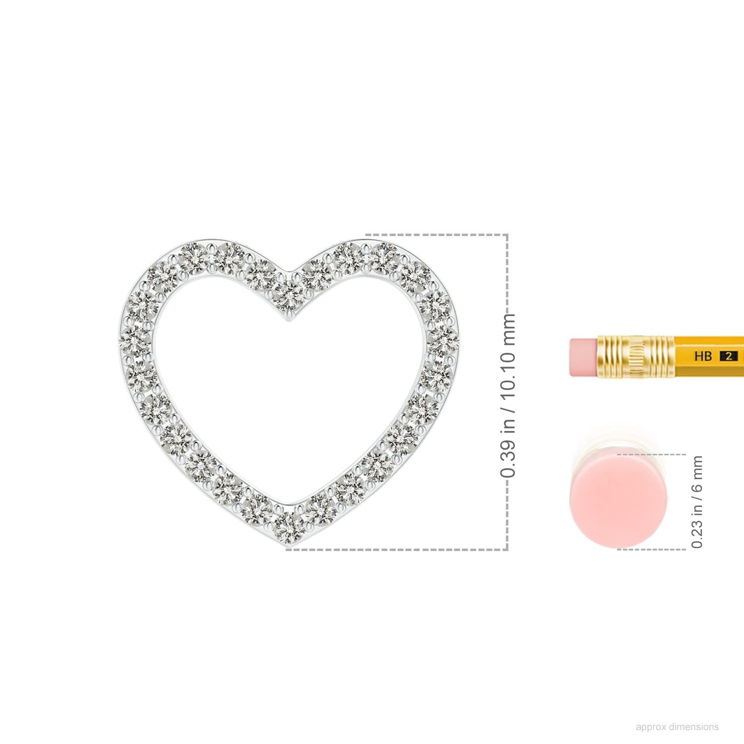 **Angara Natural 0.1 Ct Diamond Heart Pendant Necklace for Women - Sterling Silver (Color K, Clarity I3) | April Birthstone Jewelry, Birthday, Anniversary & Wedding Gift for Her - Perfect for Romantic Occasions & Special Celebrations**