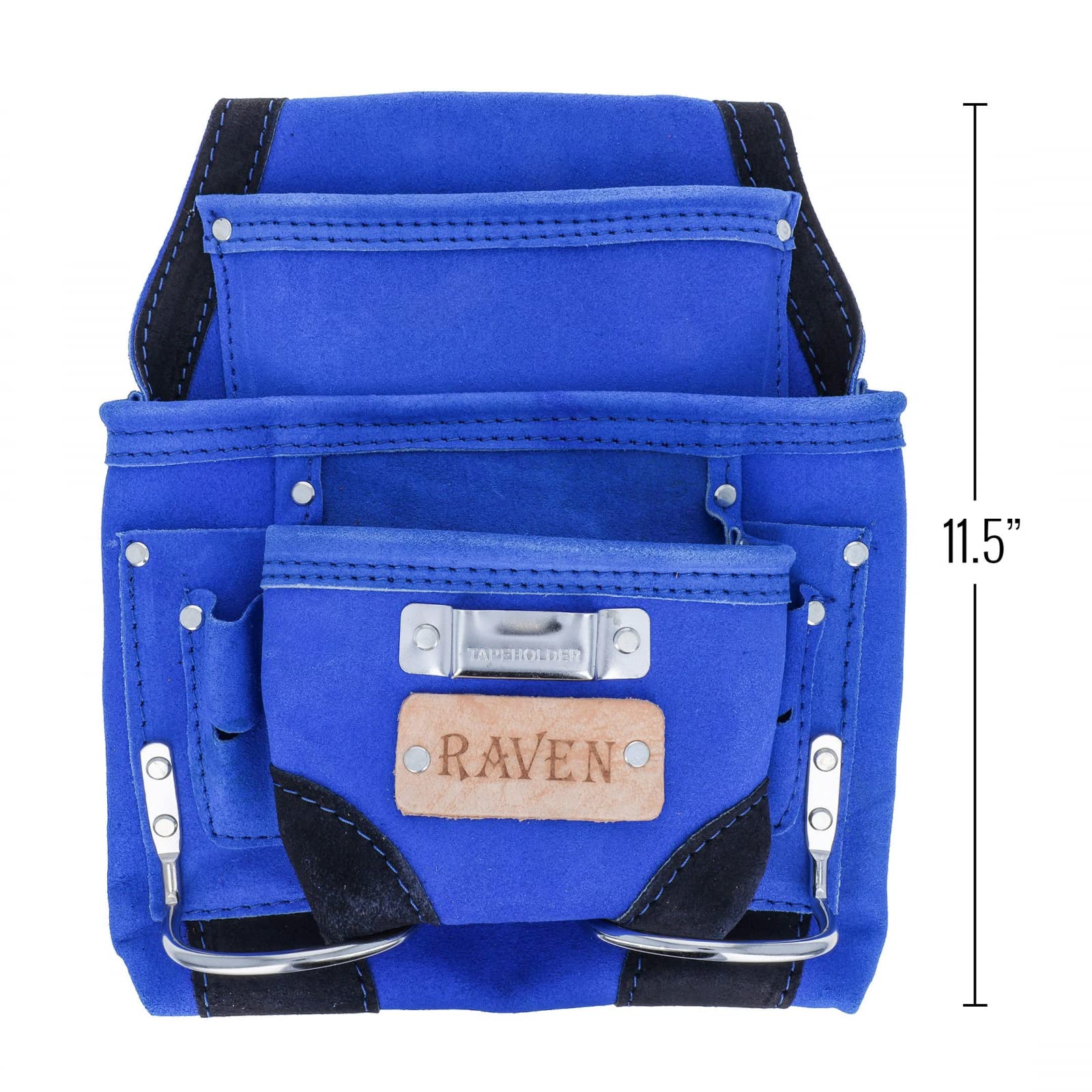 10-Pocket Suede Leather Tool Pouch - Heavy Duty Hammer Drill Tool Bag for Construction, DIY & Home Improvement Projects