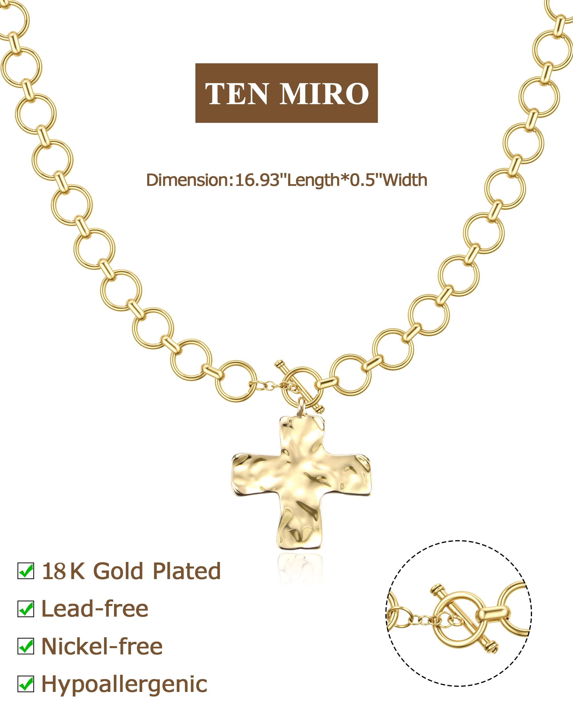 18K Chunky Gold Necklace for Women & Men - Sweatproof, Non-Tarnish Layered Chain Necklace - Herringbone & Paperclip Design for Stacking - Perfect for Layering, Everyday Wear & Special Occasions