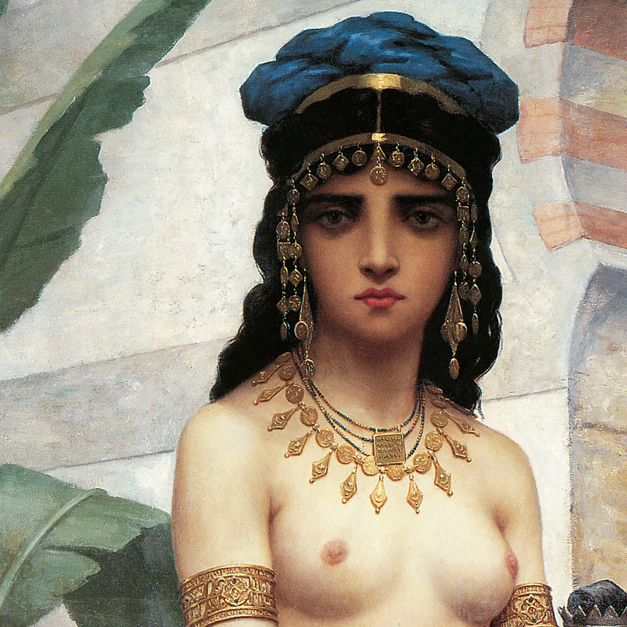 Design Toscano The Harem Servant Girl, 1874 - Hand-Painted Canvas Art Reproduction - Small Wall Decor for Living Room, Bedroom & Office