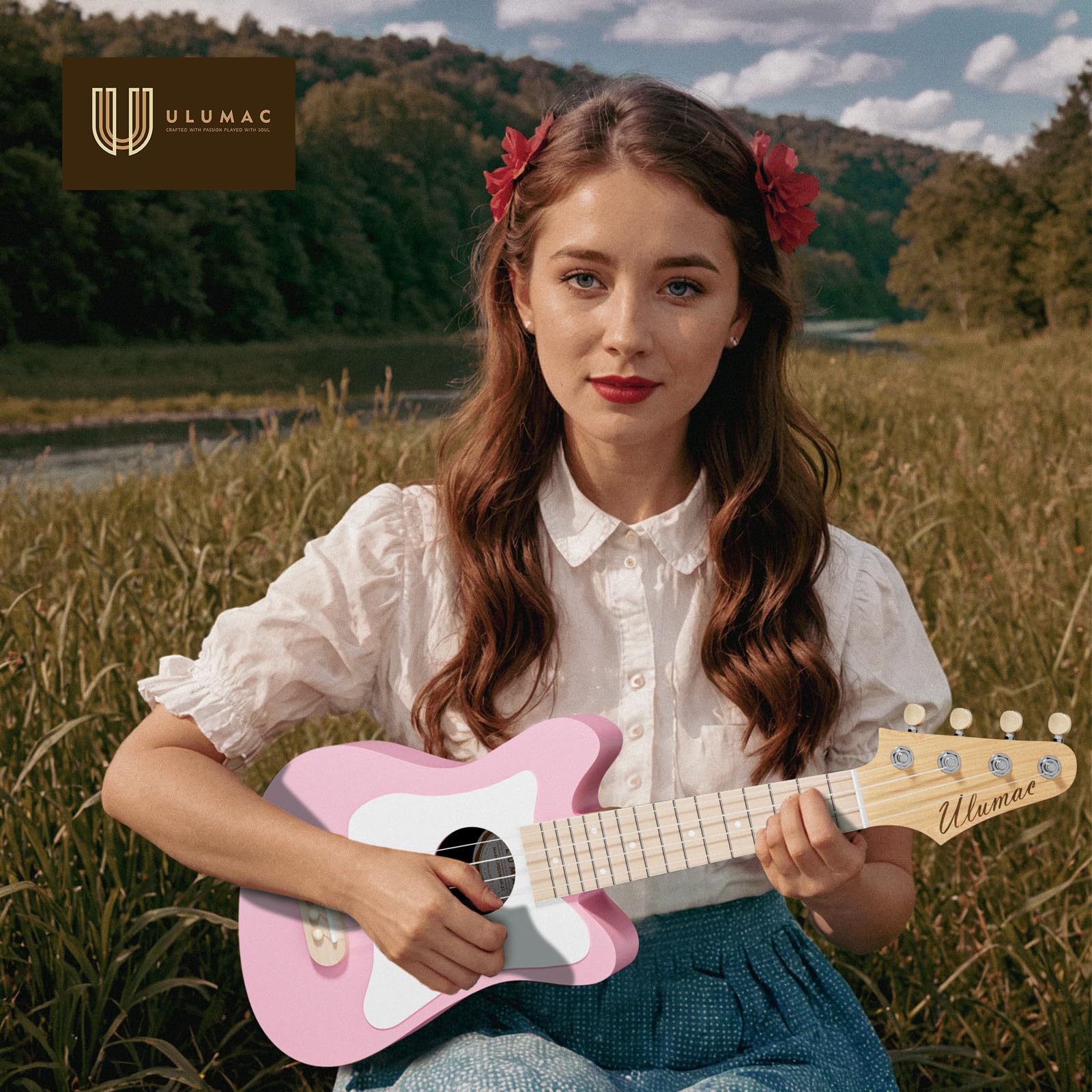 **Soprano Ukulele 21.5 Inch - Beginner Kit with Gig Bag, Digital Tuner, Strings, Picks & Strap - Pink (P005WPN) | Perfect for Beginners, Travel & Home Music Practice**